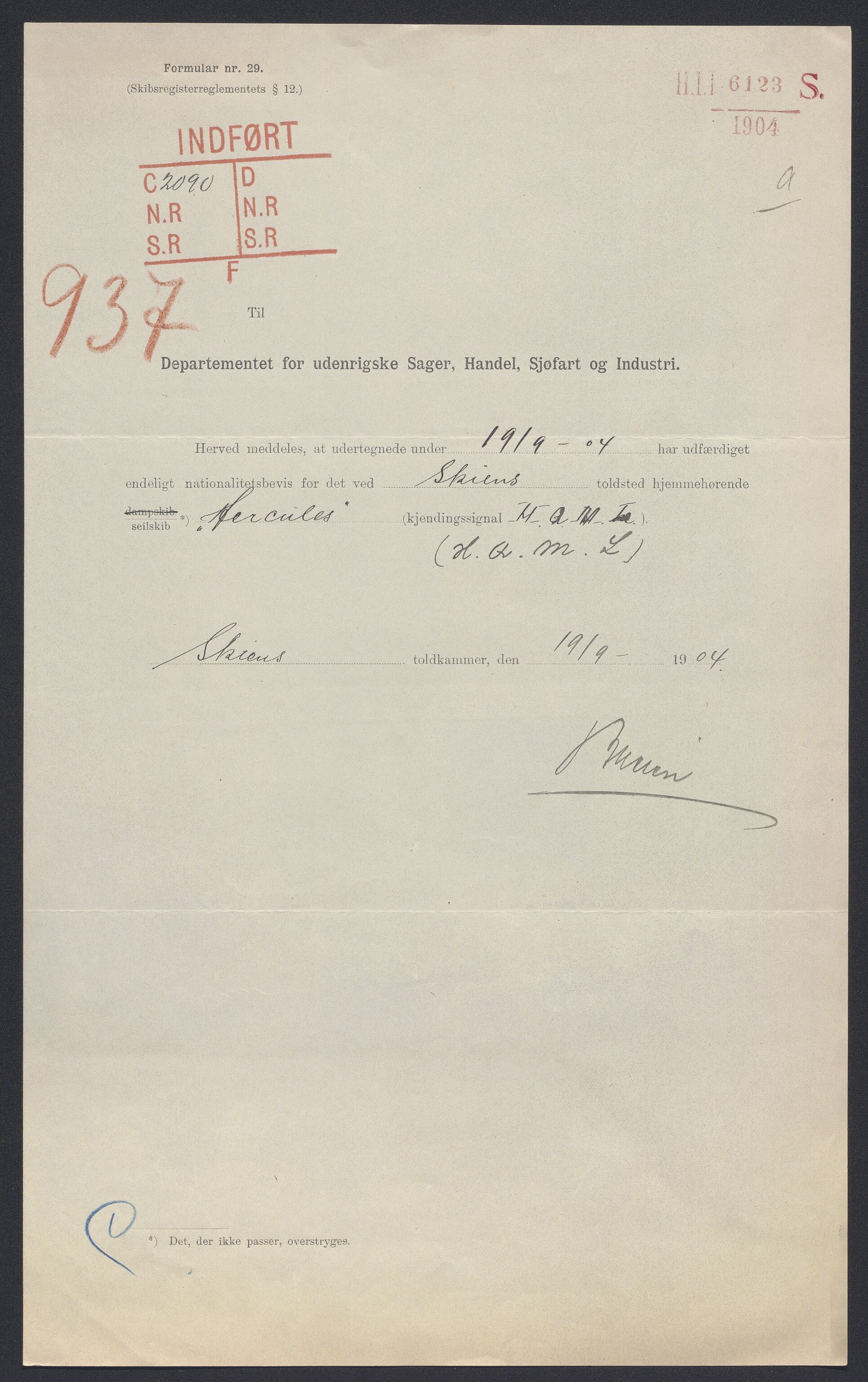 Sjøfartsdirektoratet med forløpere, skipsmapper slettede skip, AV/RA-S-4998/F/Fa/L0496: --, 1868-1923, p. 6