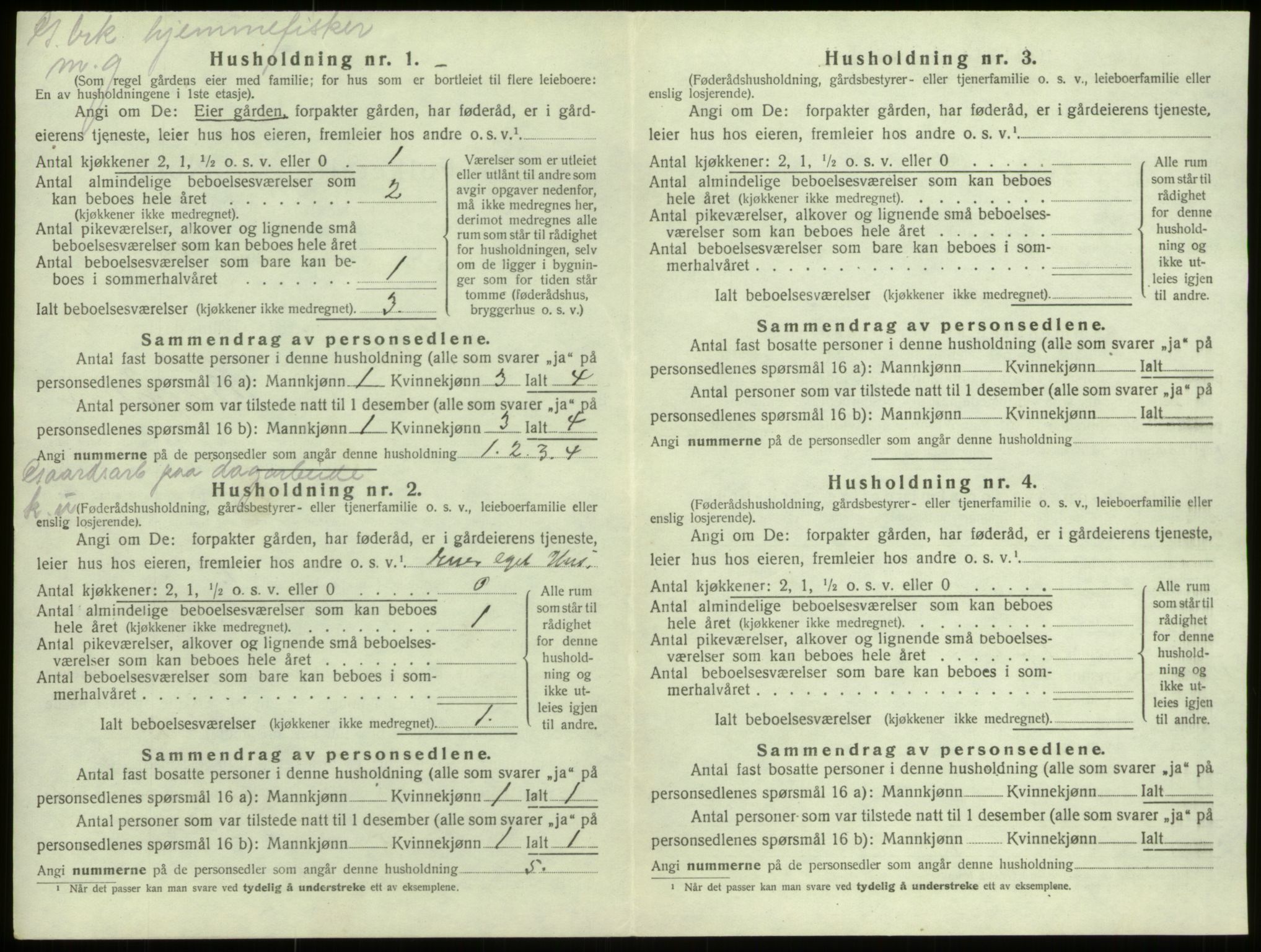 SAB, 1920 census for Selje, 1920, p. 580