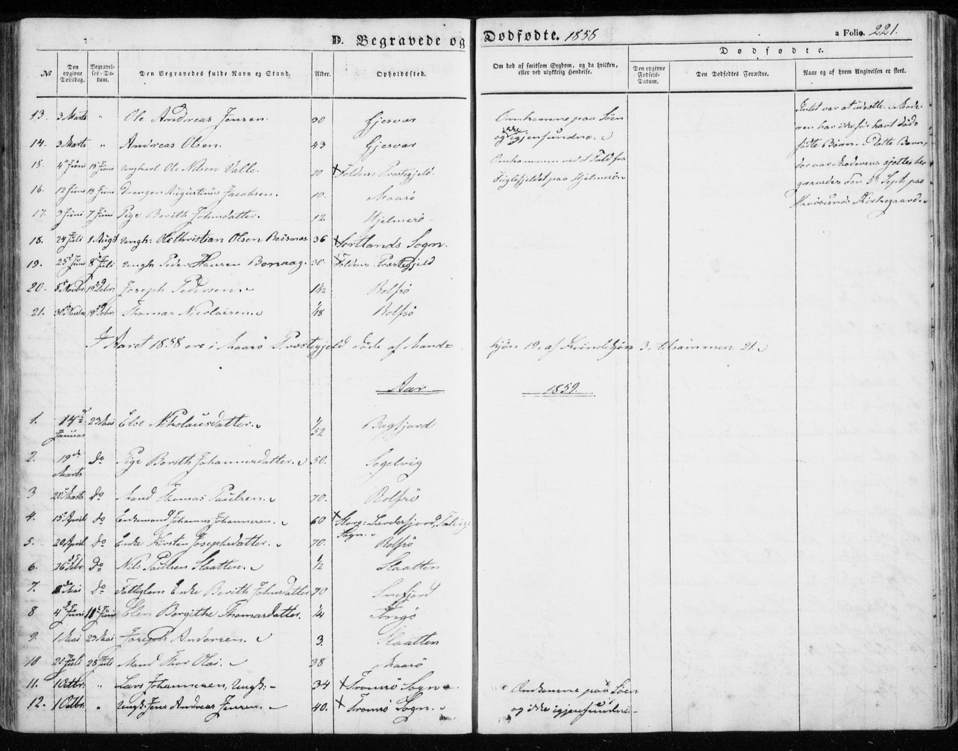 Måsøy sokneprestkontor, SATØ/S-1348/H/Ha/L0002kirke: Parish register (official) no. 2, 1852-1865, p. 221