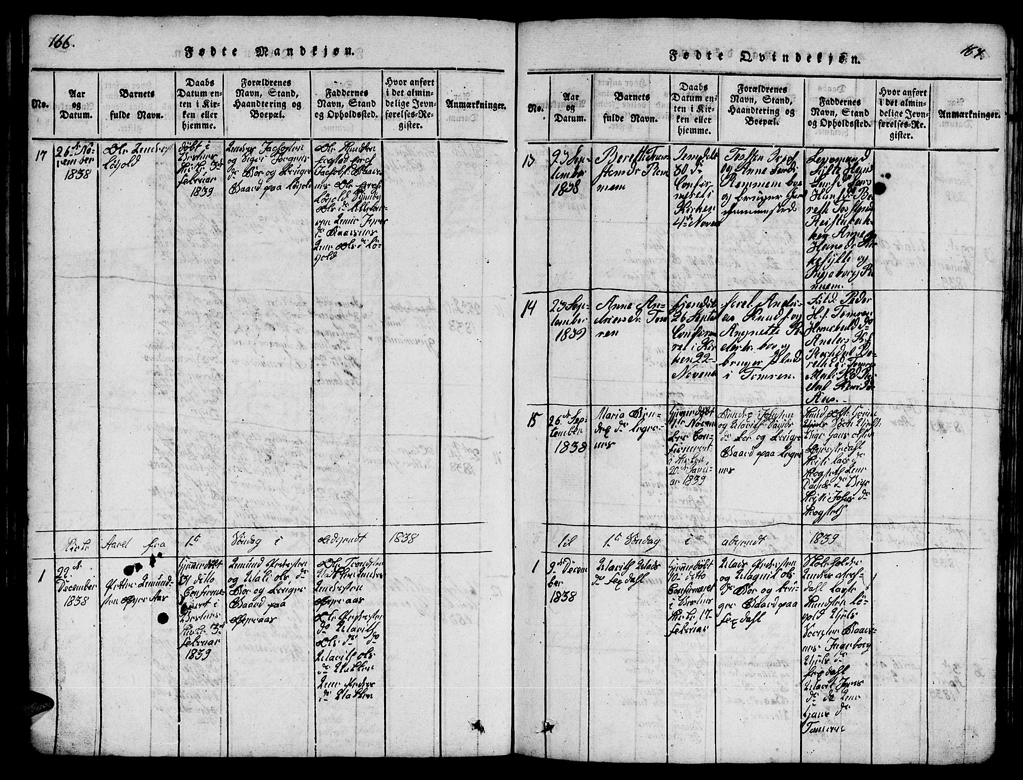 Ministerialprotokoller, klokkerbøker og fødselsregistre - Møre og Romsdal, AV/SAT-A-1454/539/L0535: Parish register (copy) no. 539C01, 1818-1842, p. 166-167