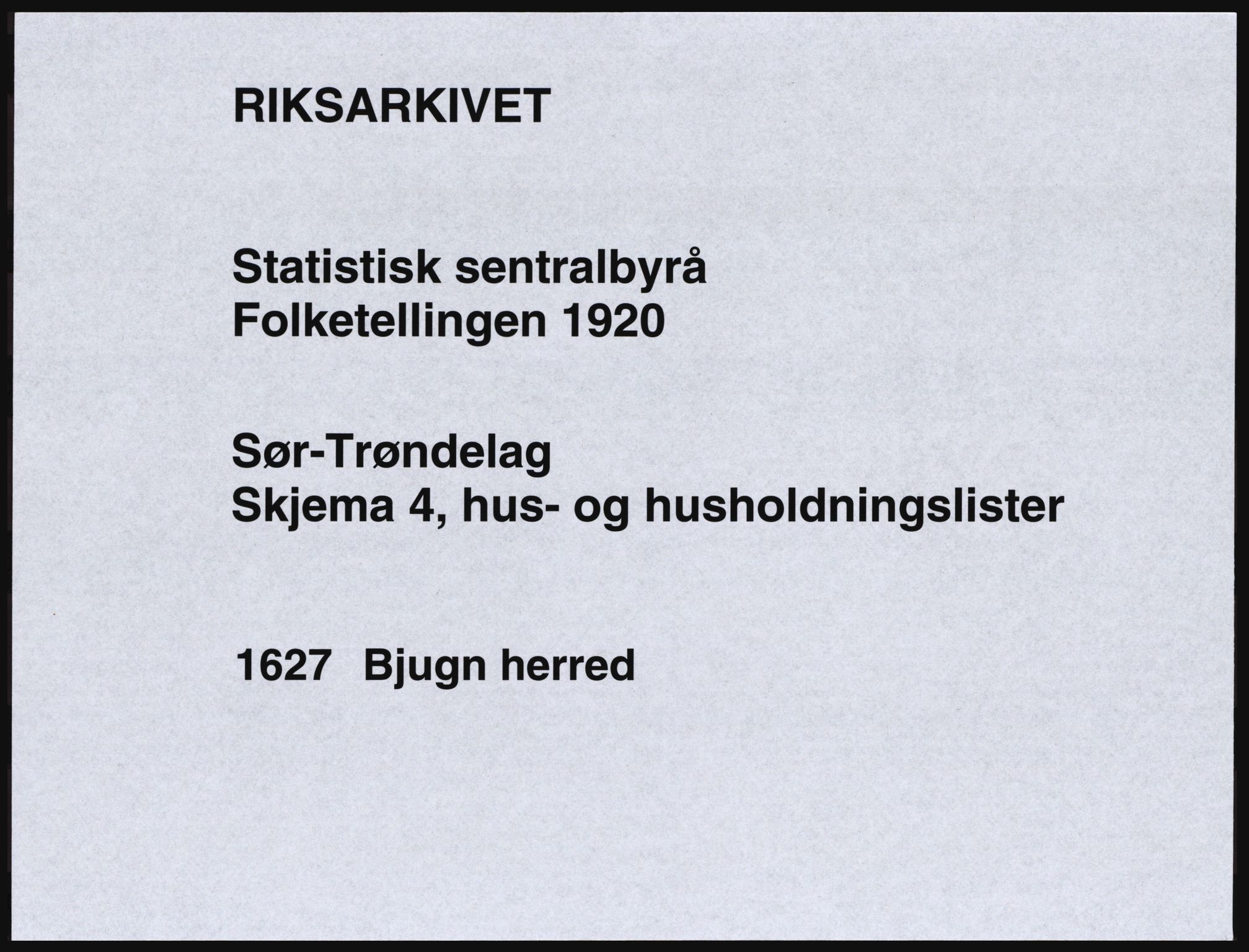 SAT, 1920 census for Bjugn, 1920, p. 15