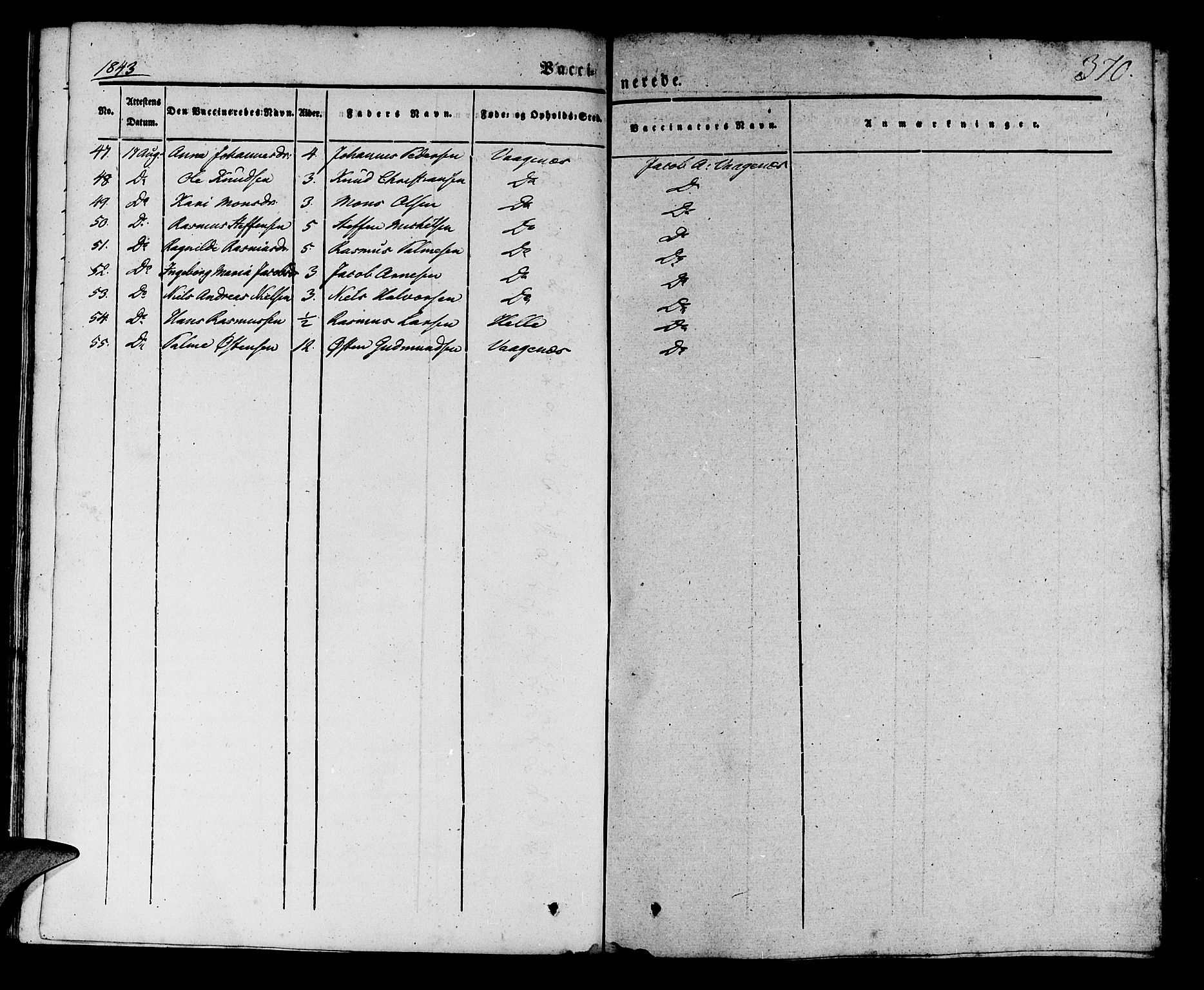 Manger sokneprestembete, AV/SAB-A-76801/H/Haa: Parish register (official) no. A 5, 1839-1848, p. 370