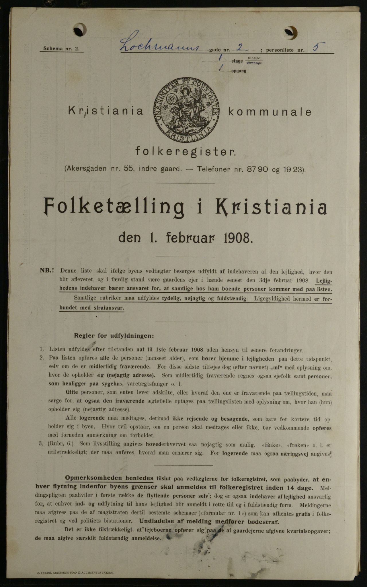 OBA, Municipal Census 1908 for Kristiania, 1908, p. 73473