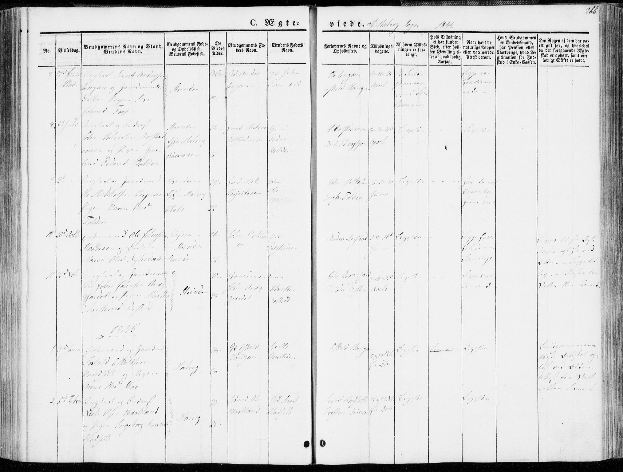 Ministerialprotokoller, klokkerbøker og fødselsregistre - Sør-Trøndelag, AV/SAT-A-1456/606/L0290: Parish register (official) no. 606A05, 1841-1847, p. 266