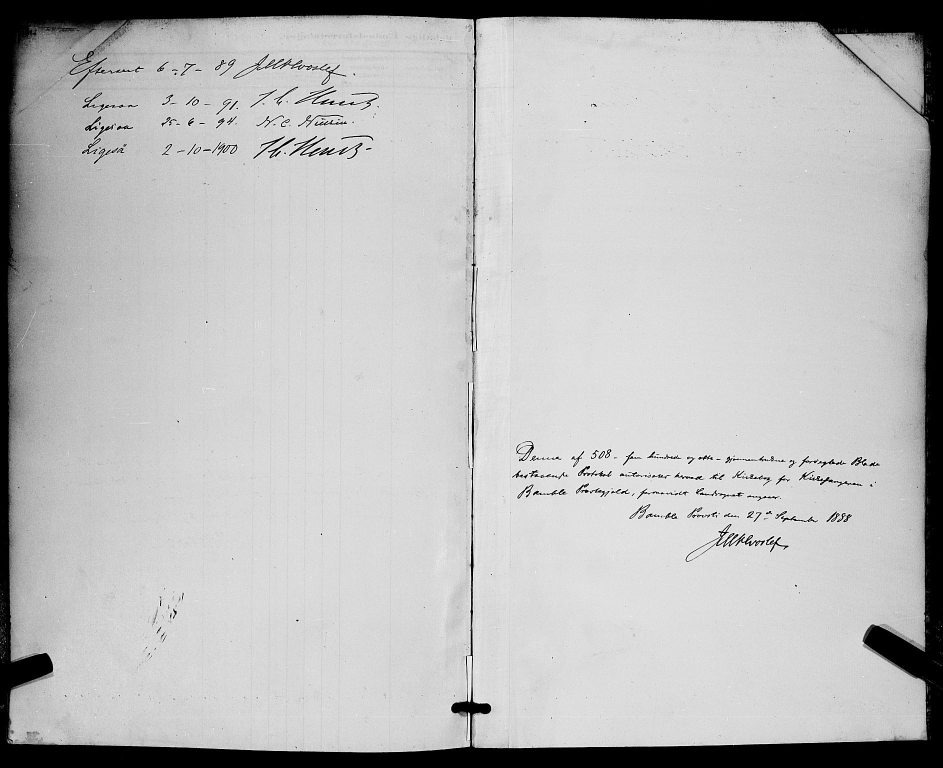 Bamble kirkebøker, SAKO/A-253/G/Ga/L0009: Parish register (copy) no. I 9, 1888-1900