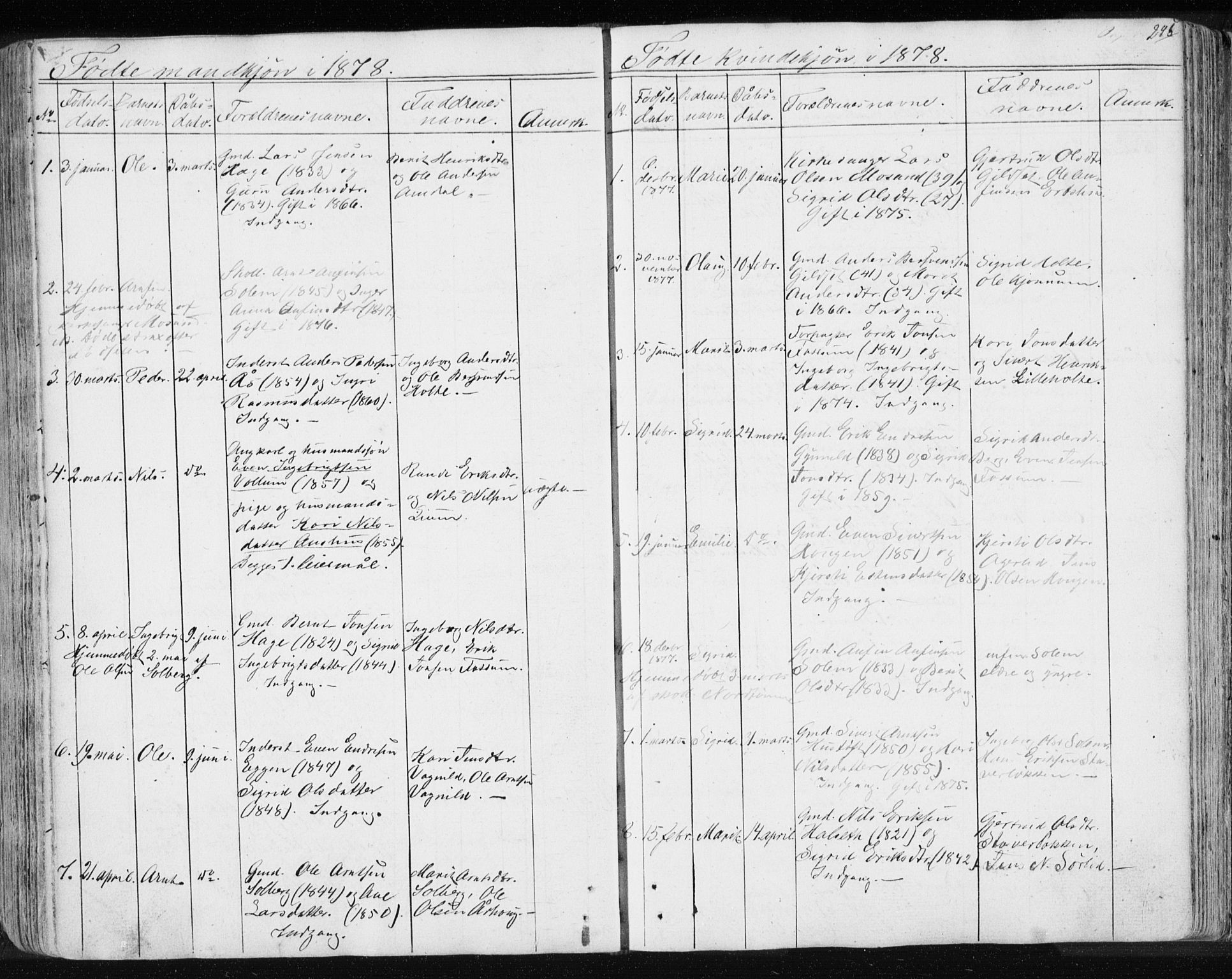 Ministerialprotokoller, klokkerbøker og fødselsregistre - Sør-Trøndelag, SAT/A-1456/689/L1043: Parish register (copy) no. 689C02, 1816-1892, p. 245