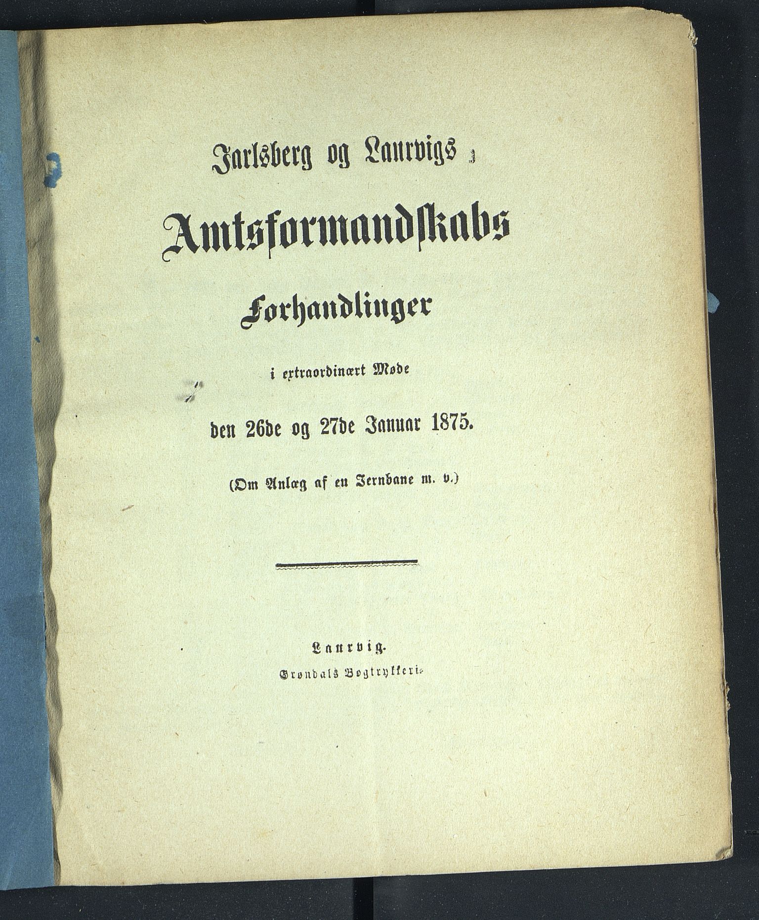 Vestfold fylkeskommune. Fylkestinget, VEMU/A-1315/A/Ab/Abb/L0021: Fylkestingsforhandlinger, 1875