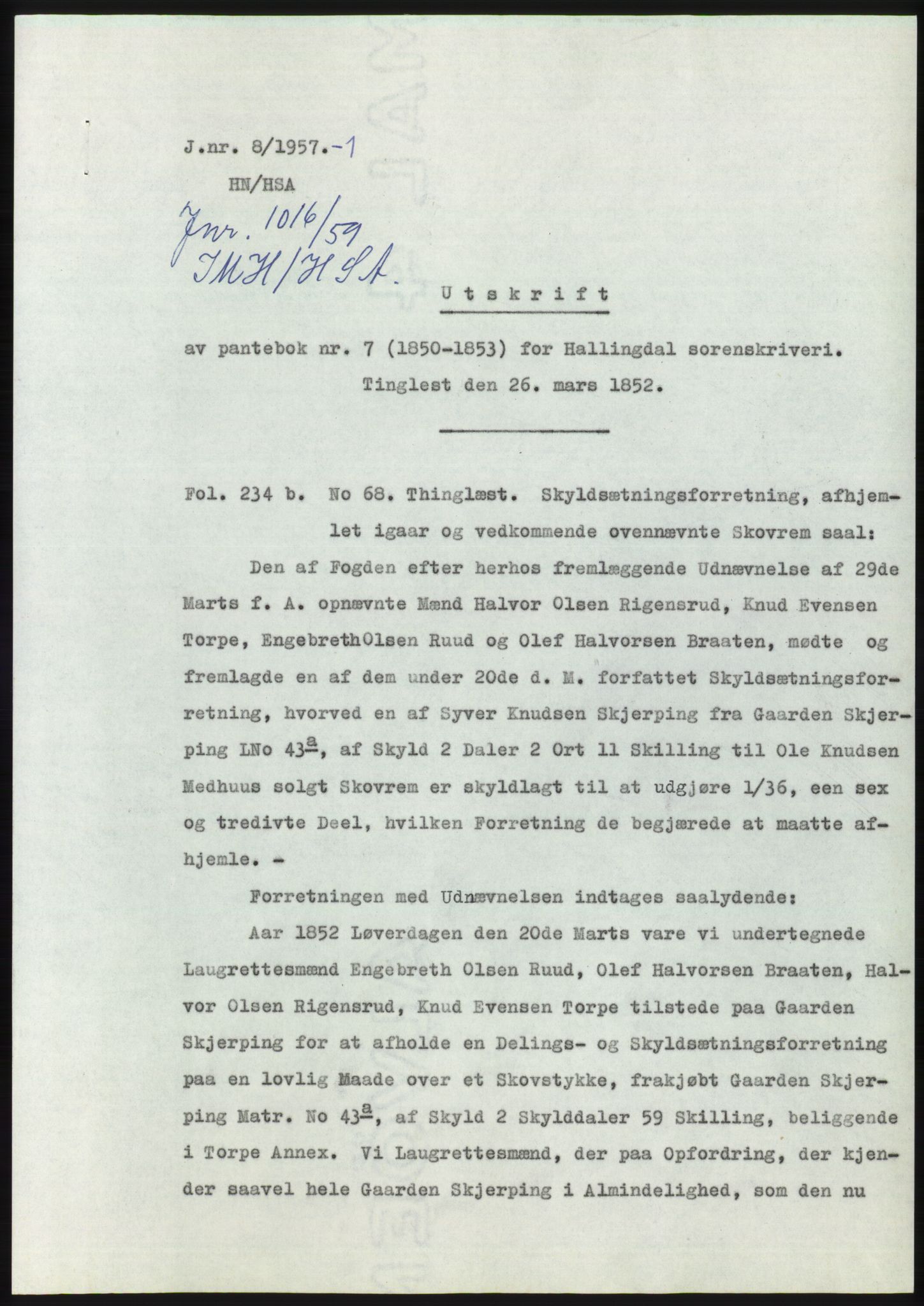 Statsarkivet i Kongsberg, SAKO/A-0001, 1956-1957, p. 74