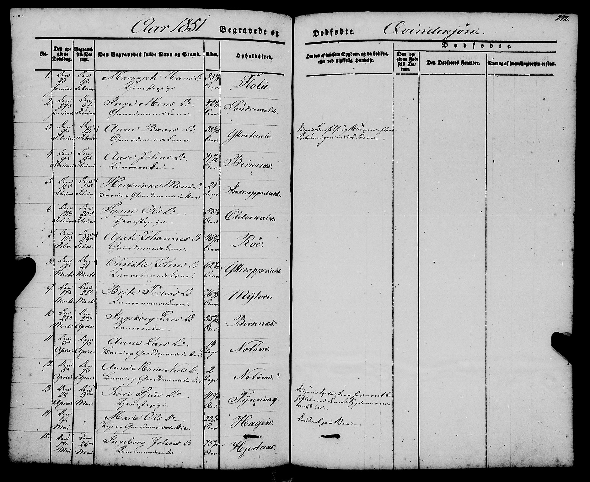 Gulen sokneprestembete, AV/SAB-A-80201/H/Haa/Haaa/L0021: Parish register (official) no. A 21, 1848-1858, p. 292