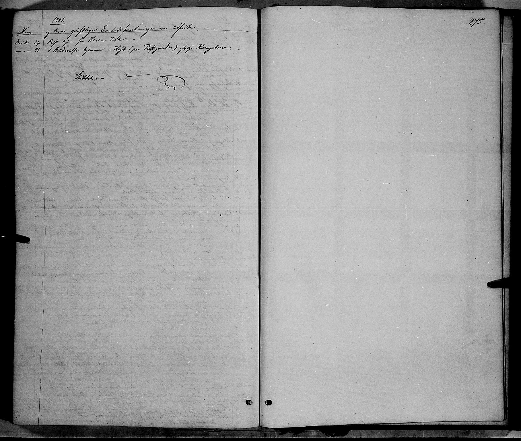 Vang prestekontor, Valdres, AV/SAH-PREST-140/H/Ha/L0007: Parish register (official) no. 7, 1865-1881, p. 275