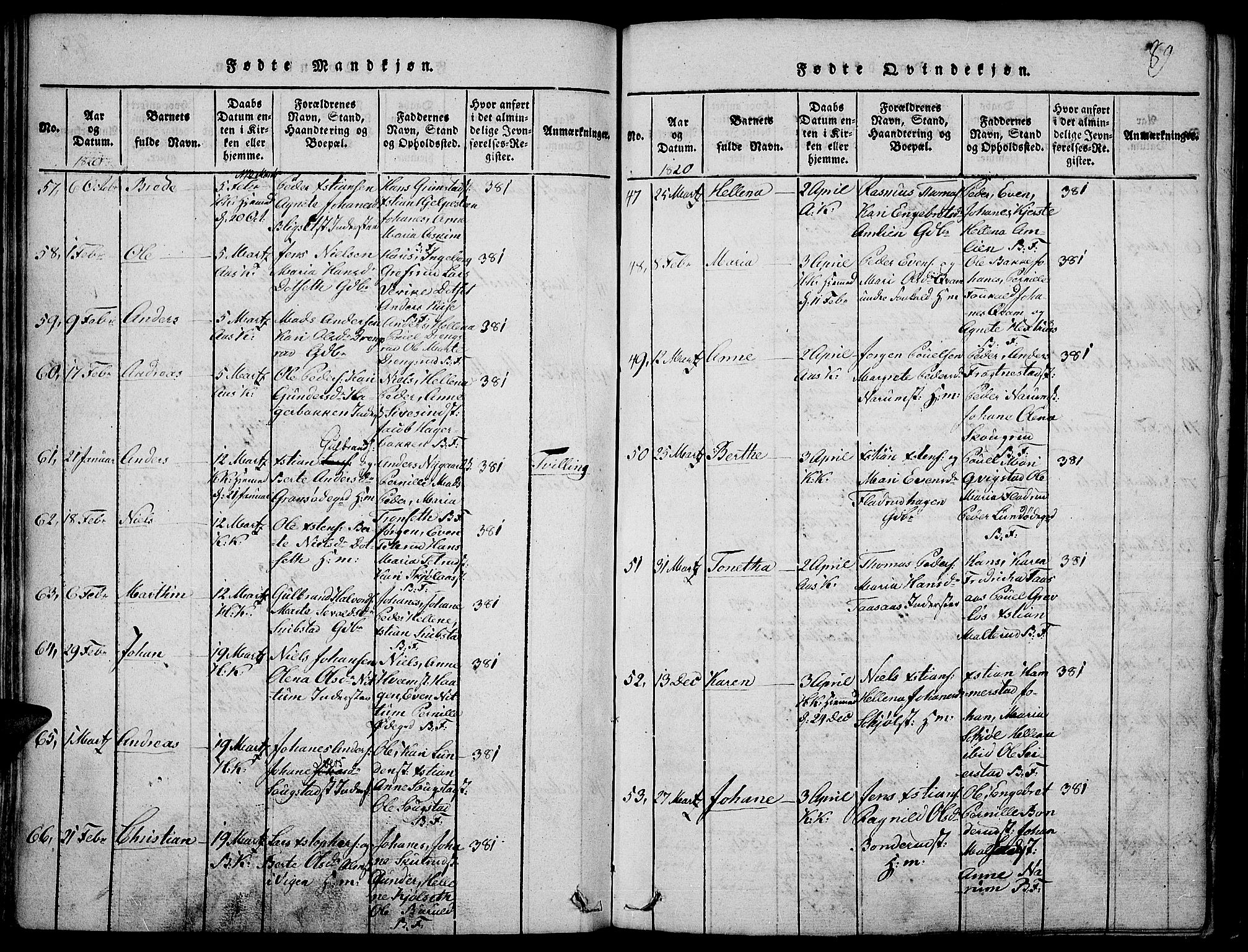 Toten prestekontor, AV/SAH-PREST-102/H/Ha/Haa/L0009: Parish register (official) no. 9, 1814-1820, p. 89