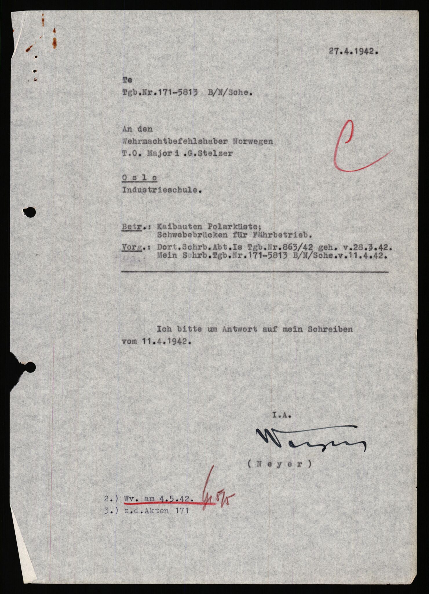 Tyske arkiver, Organisation Todt (OT), Einsatzgruppe Wiking, AV/RA-RAFA-2188/1/E/E2/E2d/L0023: Fähren und Anlegen, 1942-1944, p. 155