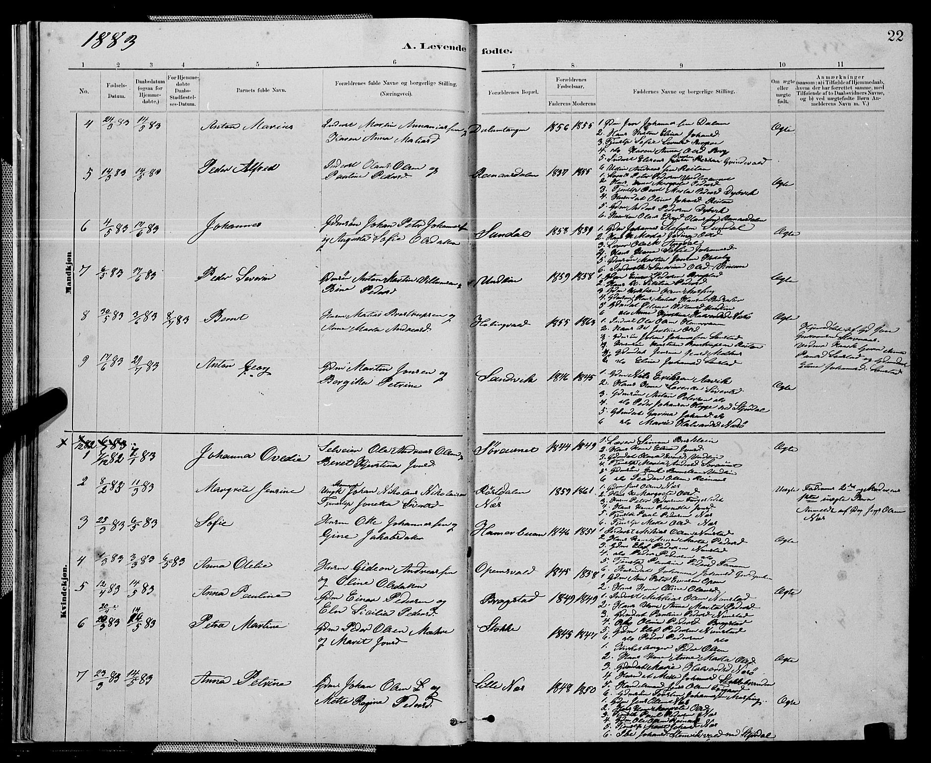 Ministerialprotokoller, klokkerbøker og fødselsregistre - Nord-Trøndelag, SAT/A-1458/714/L0134: Parish register (copy) no. 714C03, 1878-1898, p. 22