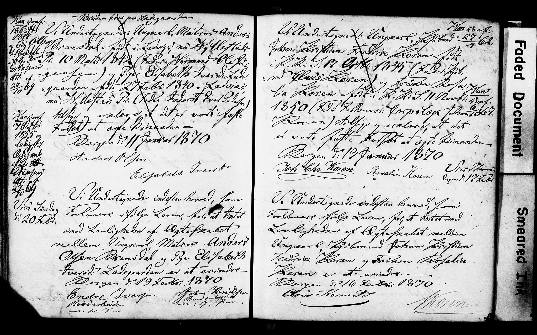 Korskirken sokneprestembete, AV/SAB-A-76101: Best man's statements no. II.5.3, 1865-1871, p. 171