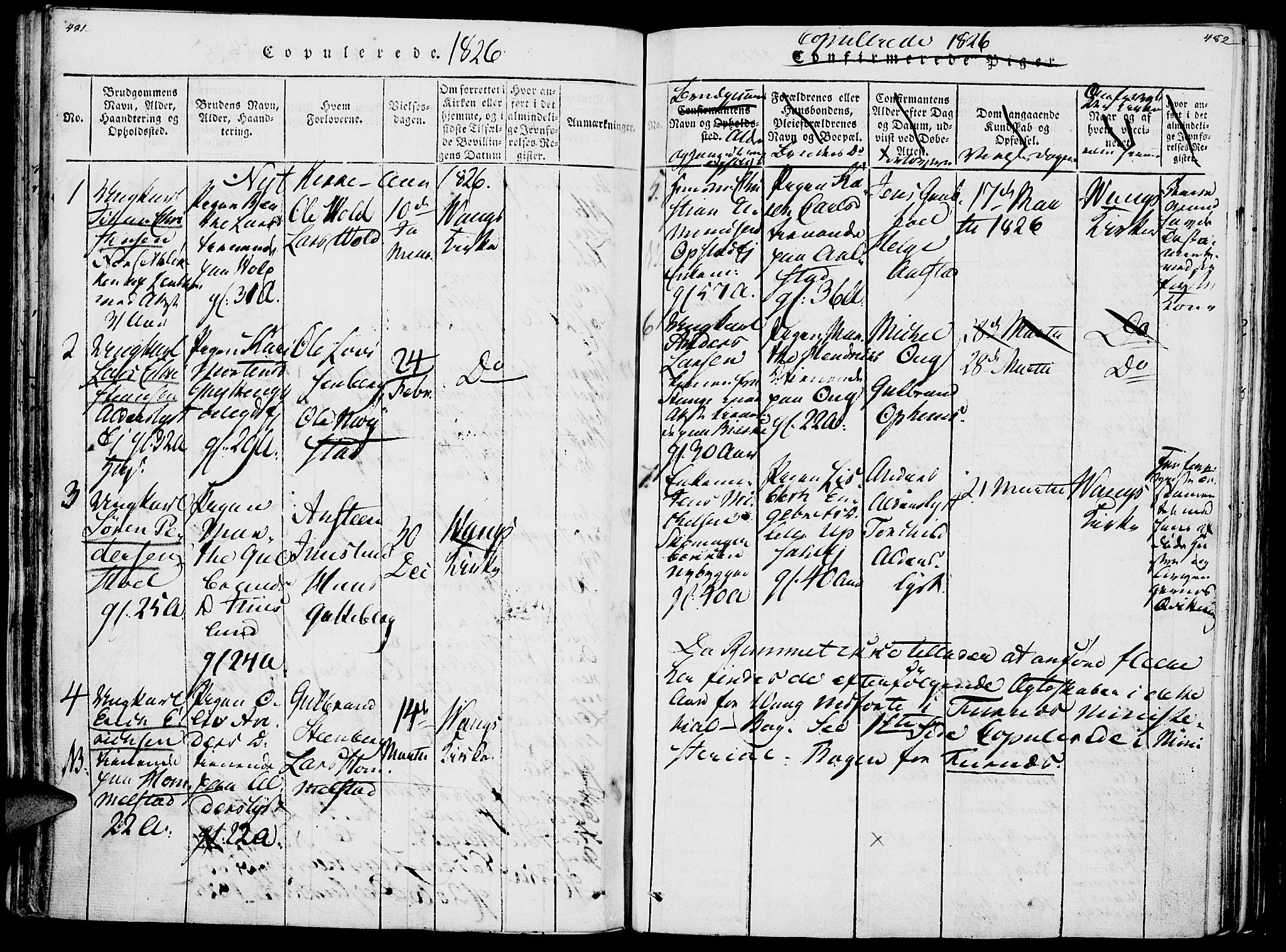 Vang prestekontor, Hedmark, SAH/PREST-008/H/Ha/Haa/L0007: Parish register (official) no. 7, 1813-1826, p. 481-482