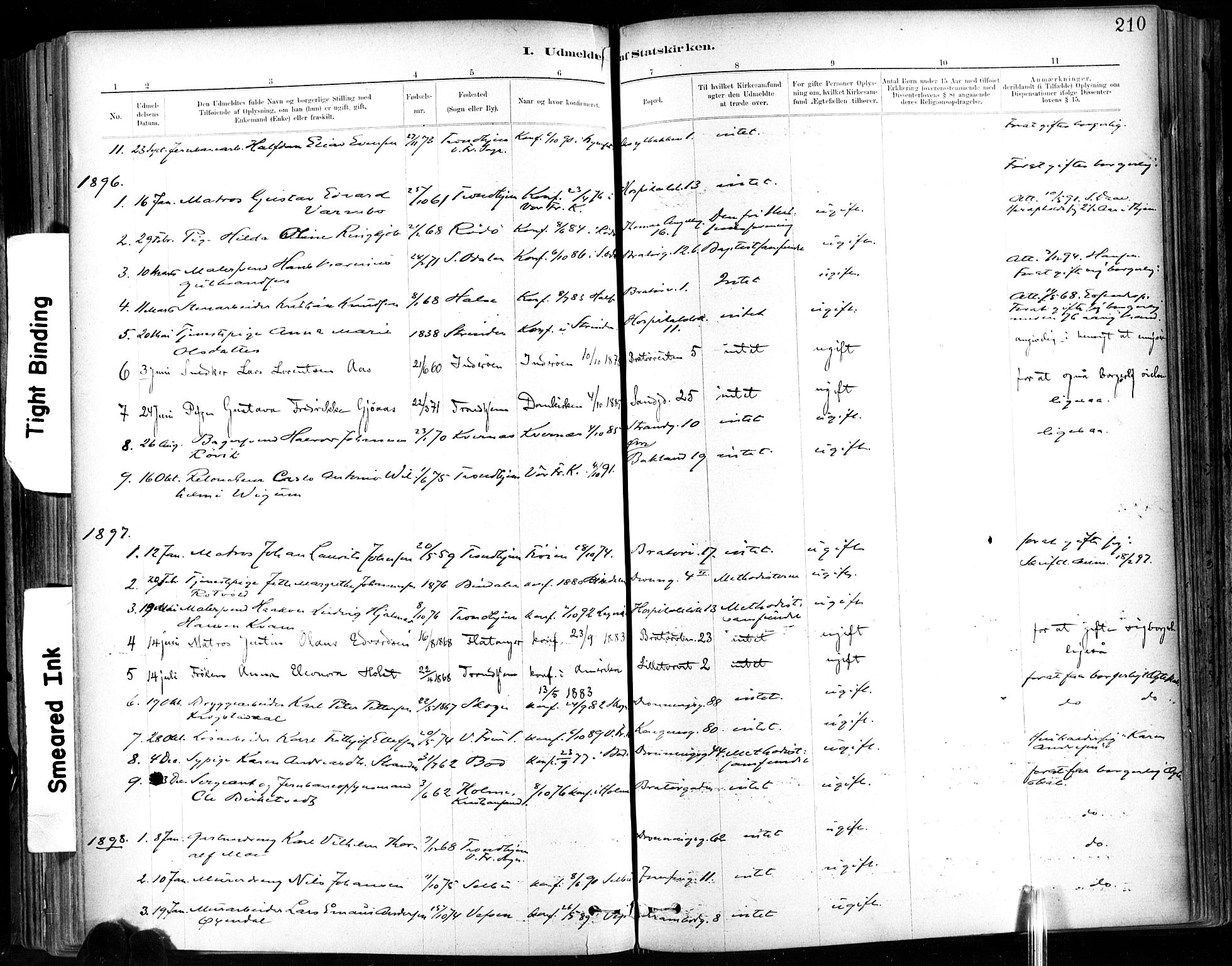 Ministerialprotokoller, klokkerbøker og fødselsregistre - Sør-Trøndelag, SAT/A-1456/602/L0120: Parish register (official) no. 602A18, 1880-1913, p. 210