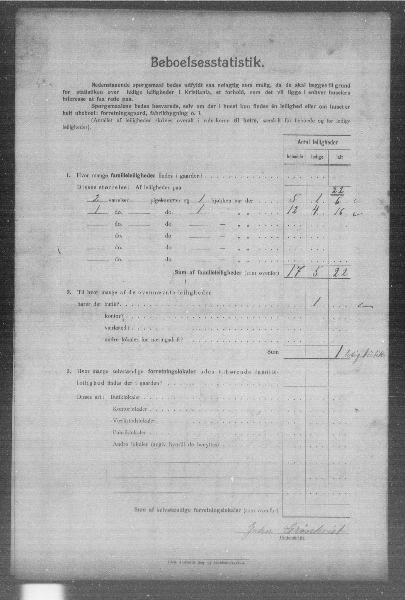 OBA, Municipal Census 1904 for Kristiania, 1904, p. 1090