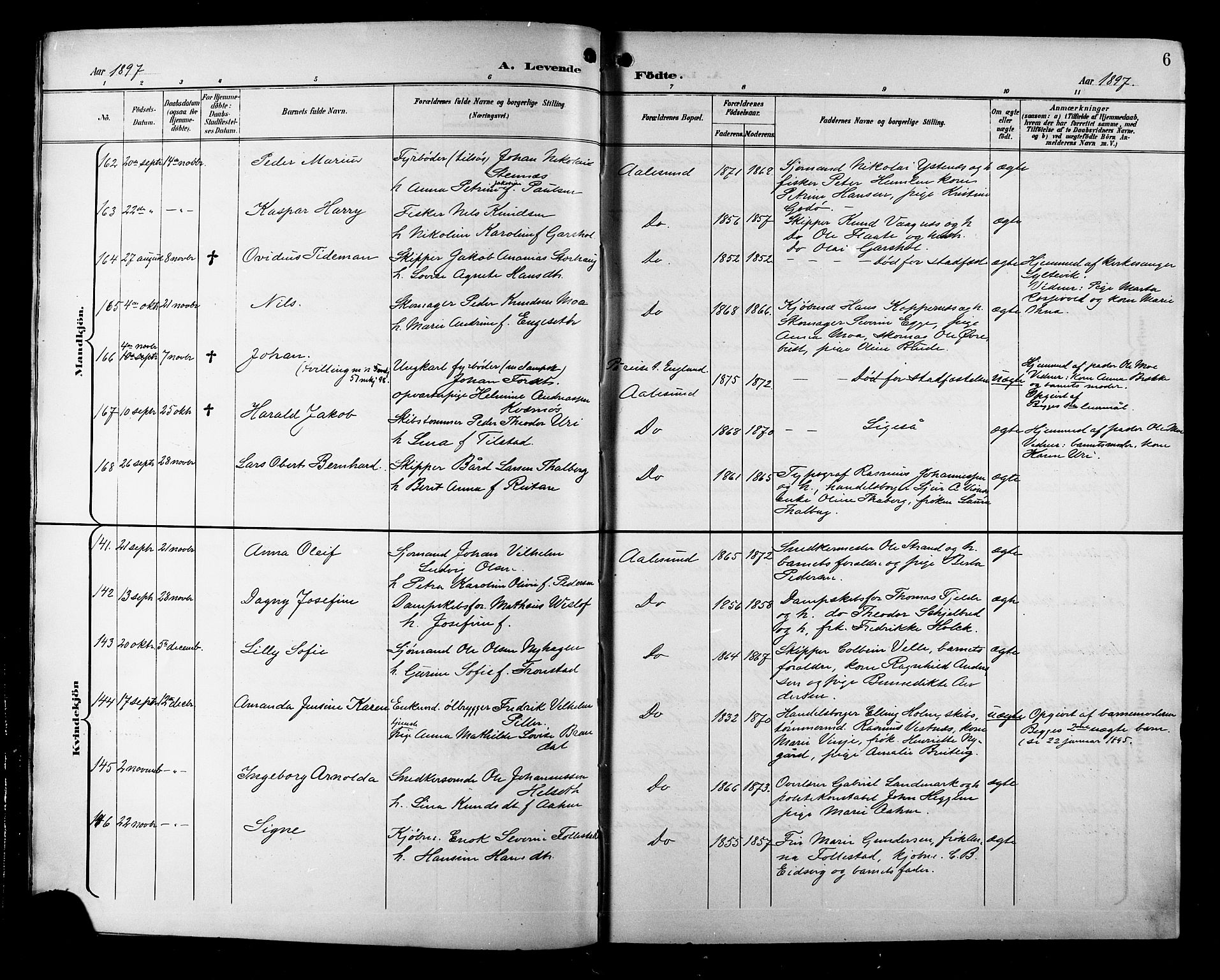 Ministerialprotokoller, klokkerbøker og fødselsregistre - Møre og Romsdal, AV/SAT-A-1454/529/L0468: Parish register (copy) no. 529C05, 1897-1908, p. 6