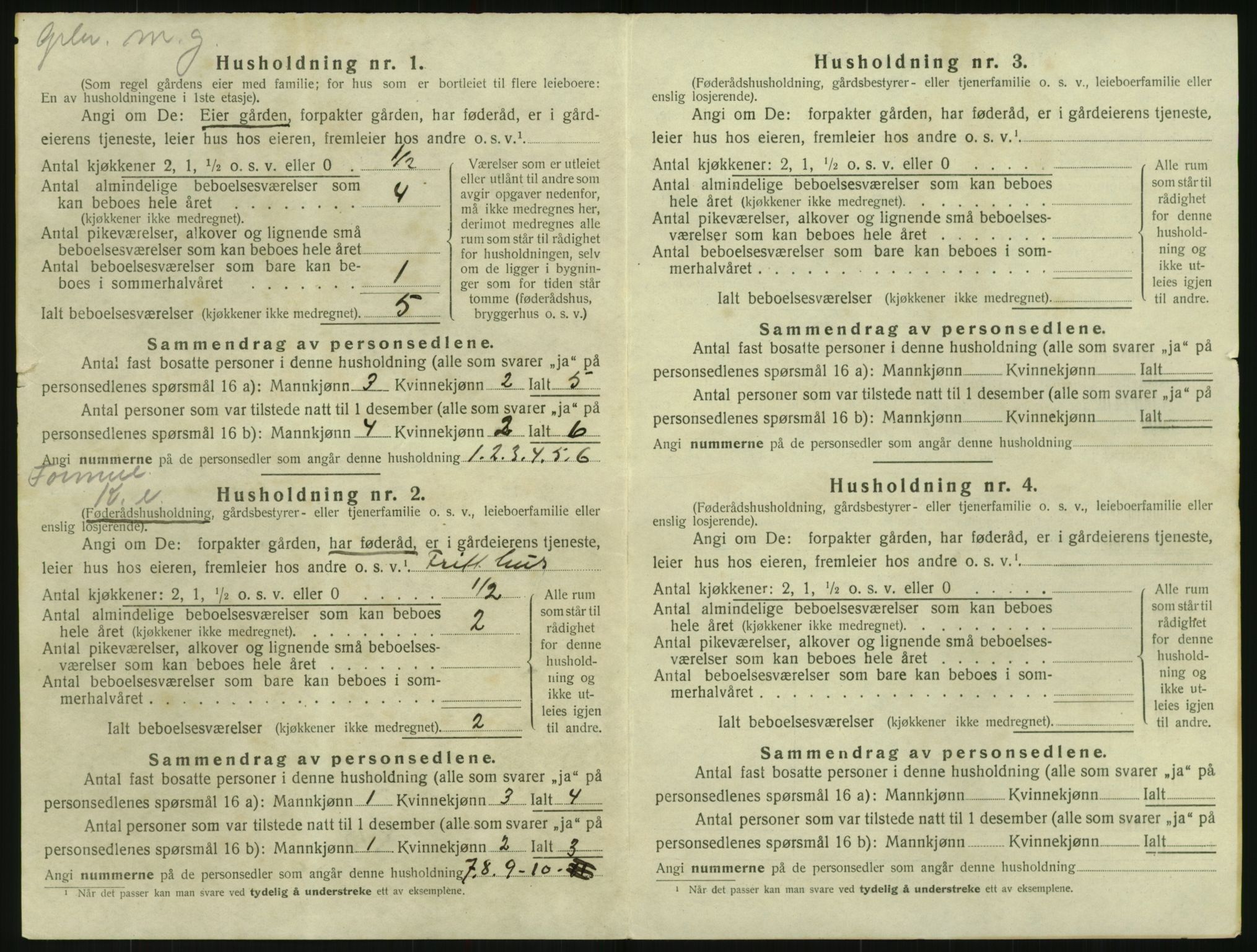 SAK, 1920 census for Herefoss, 1920, p. 193