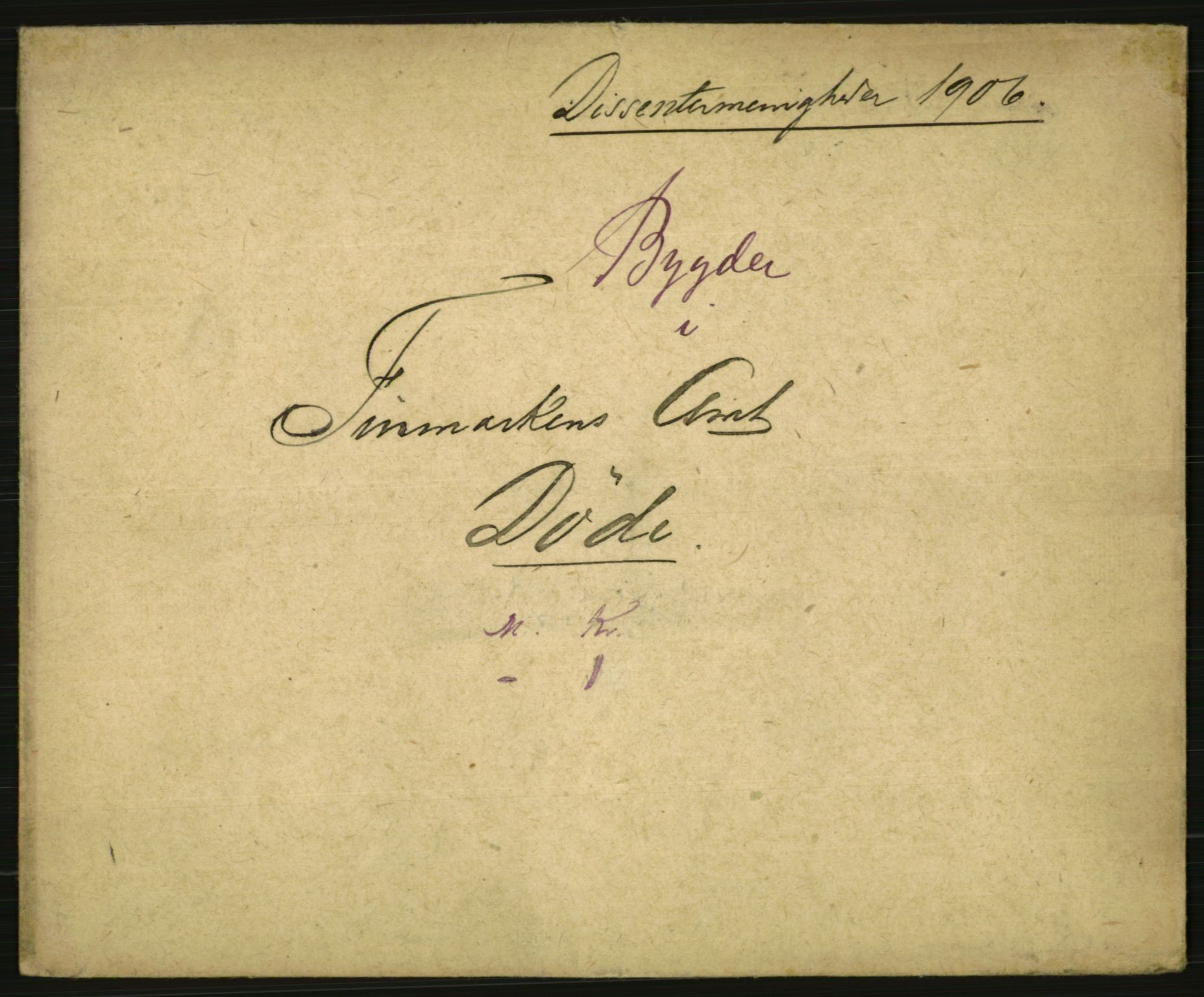 Statistisk sentralbyrå, Sosiodemografiske emner, Befolkning, AV/RA-S-2228/E/L0004: Fødte, gifte, døde dissentere., 1906, p. 2965