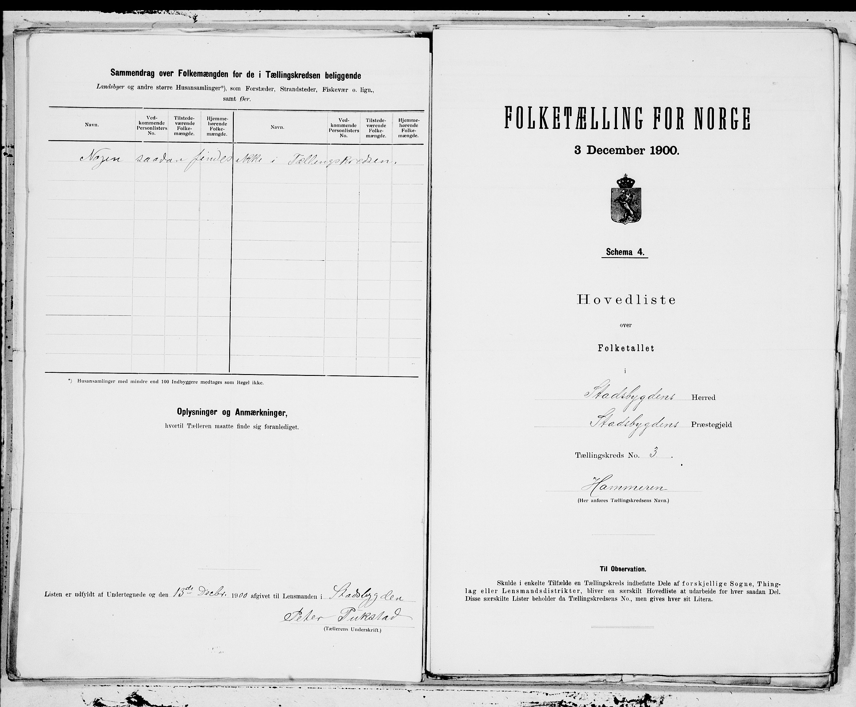 SAT, 1900 census for Stadsbygd, 1900, p. 8