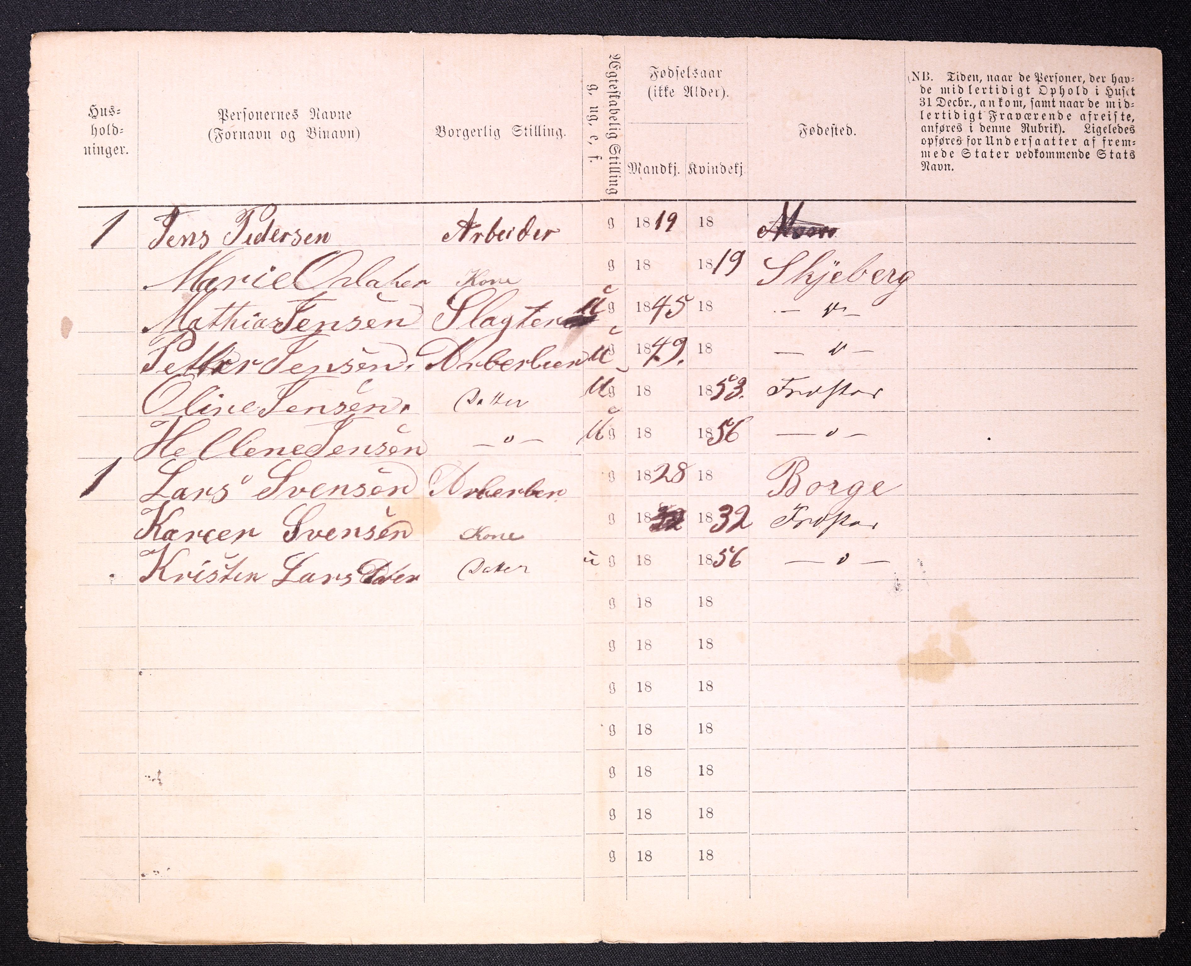 RA, 1870 census for 0103 Fredrikstad, 1870, p. 1098