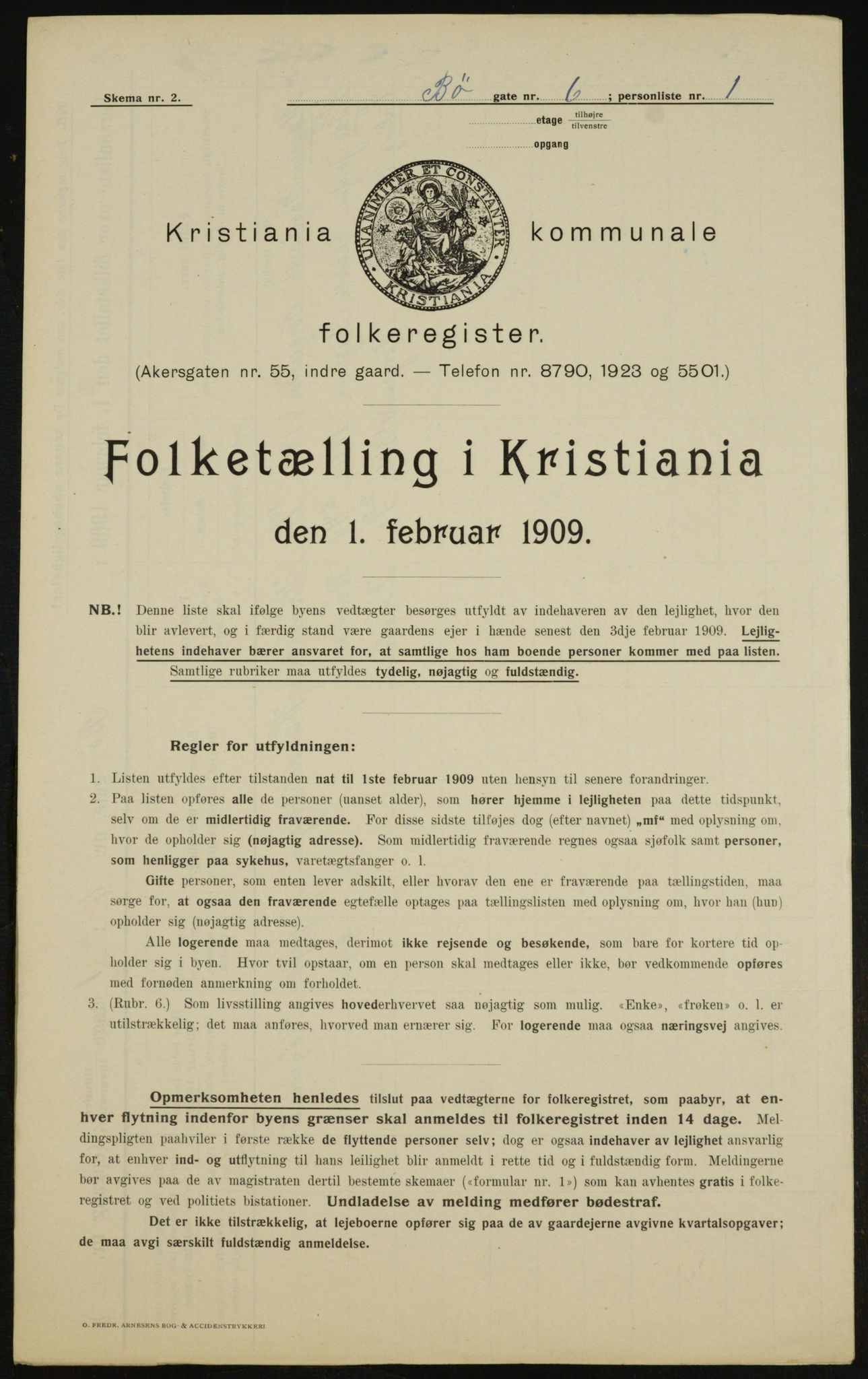 OBA, Municipal Census 1909 for Kristiania, 1909, p. 10033