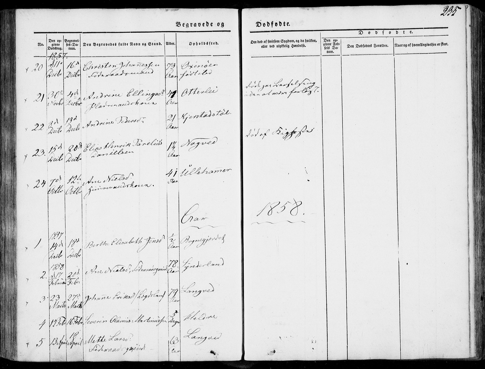 Ministerialprotokoller, klokkerbøker og fødselsregistre - Møre og Romsdal, AV/SAT-A-1454/536/L0497: Parish register (official) no. 536A06, 1845-1865, p. 235