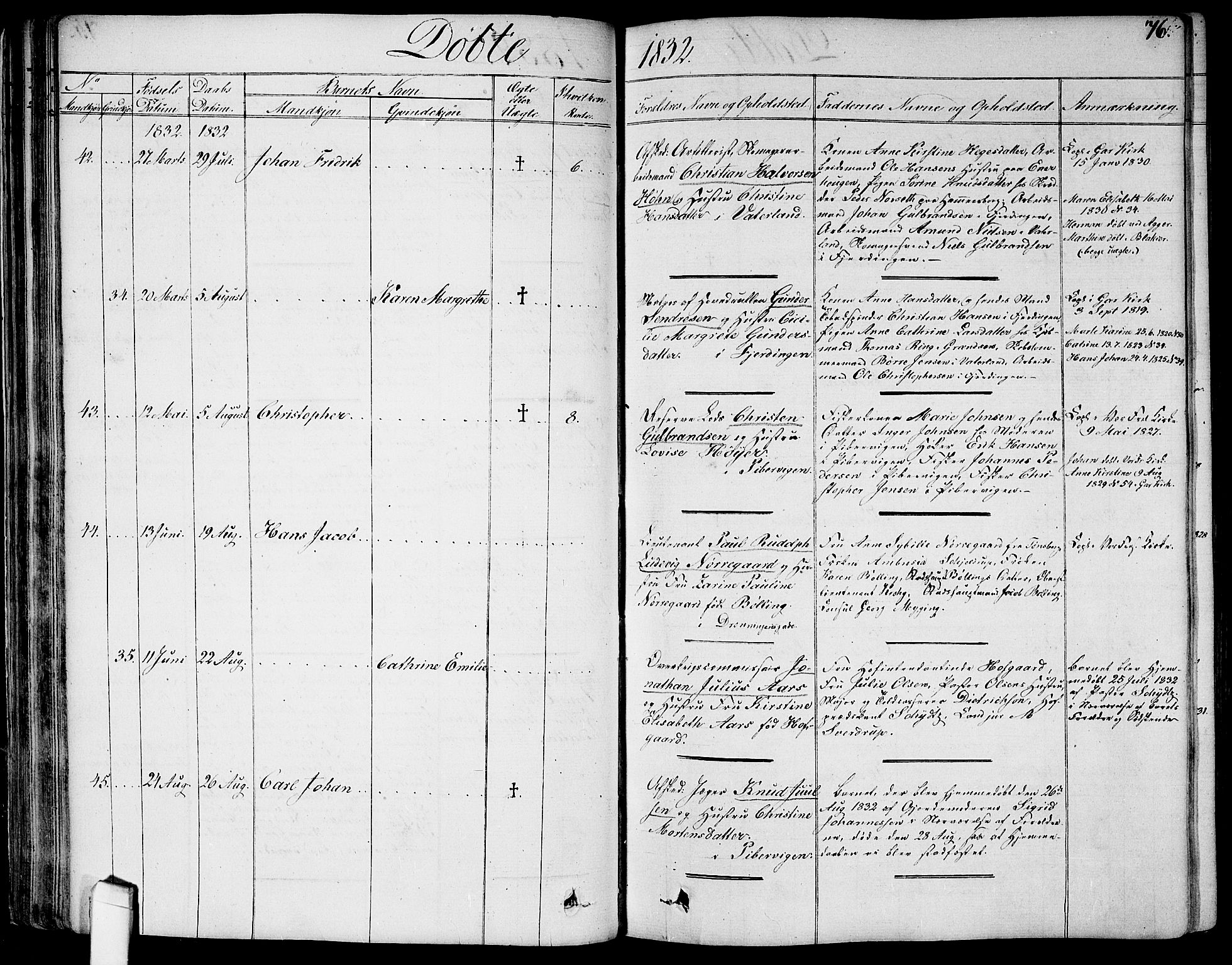 Garnisonsmenigheten Kirkebøker, SAO/A-10846/G/Ga/L0004: Parish register (copy) no. 4, 1828-1840, p. 76