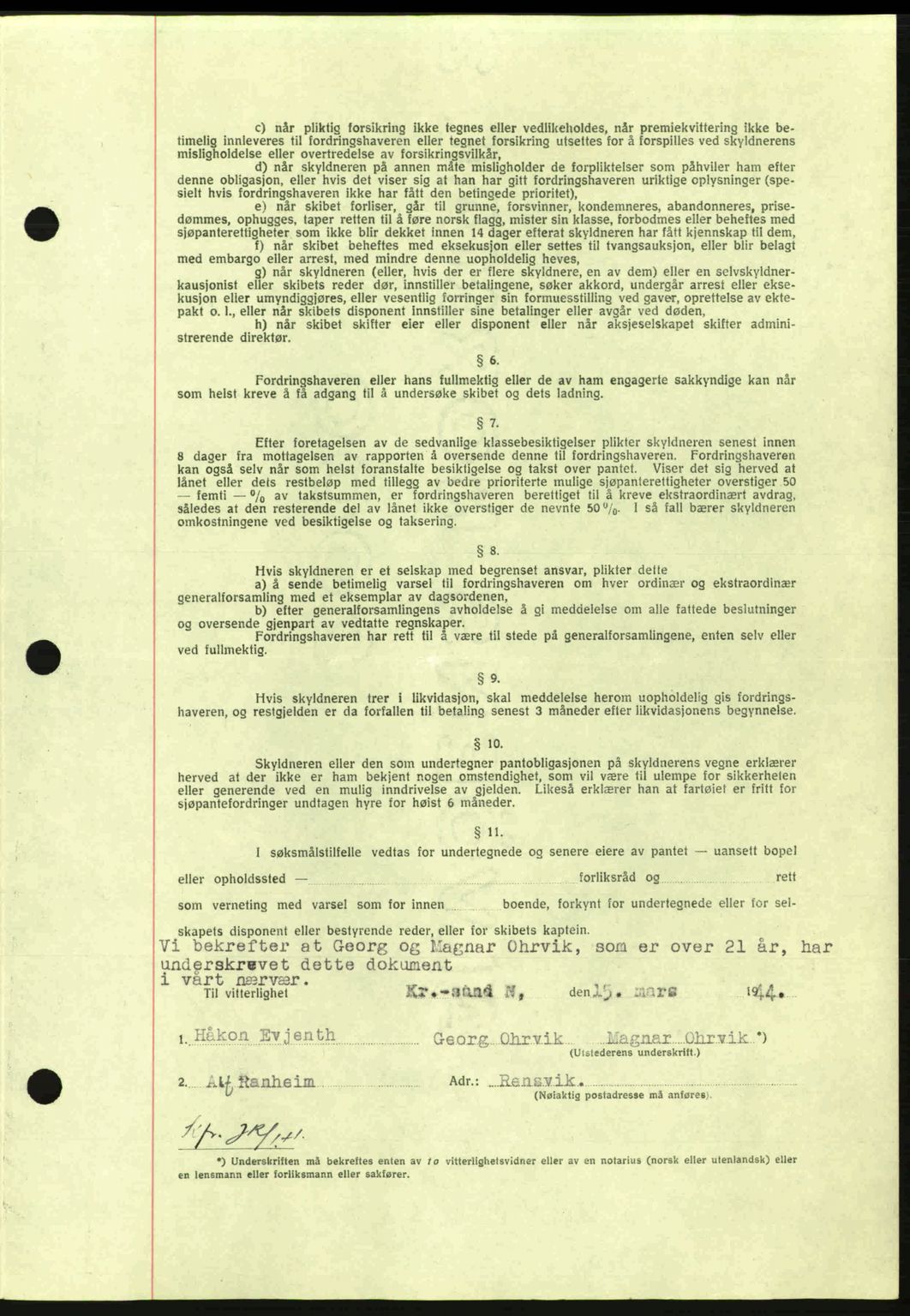 Nordmøre sorenskriveri, AV/SAT-A-4132/1/2/2Ca: Mortgage book no. B91, 1943-1944, Diary no: : 471/1944