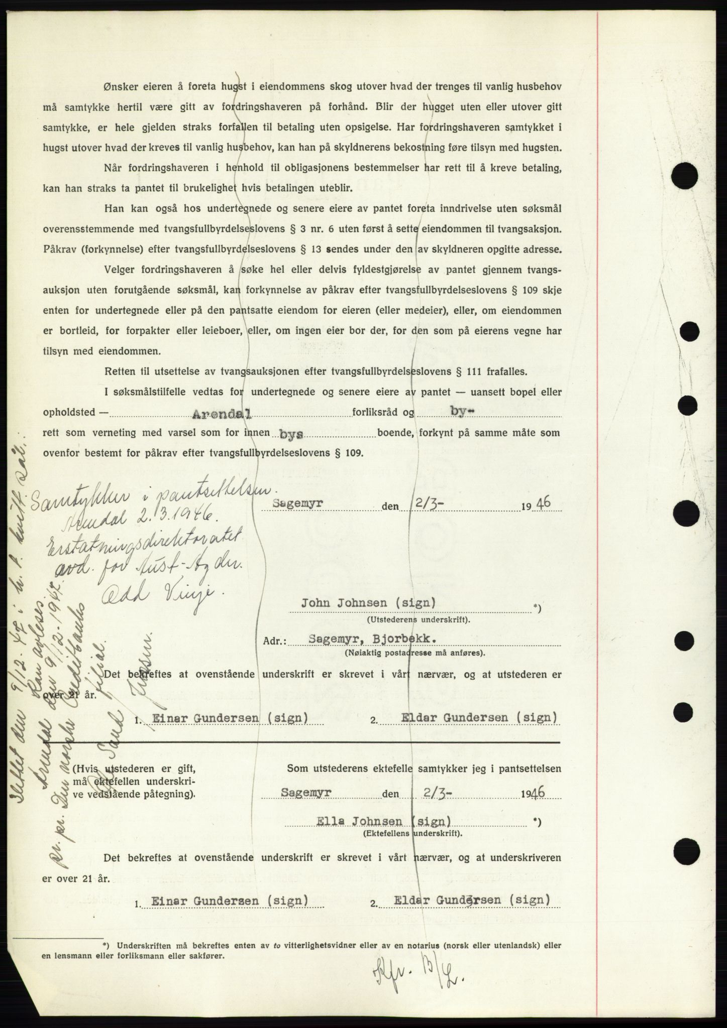 Nedenes sorenskriveri, AV/SAK-1221-0006/G/Gb/Gbb/L0003: Mortgage book no. B3b, 1946-1946, Diary no: : 177/1946