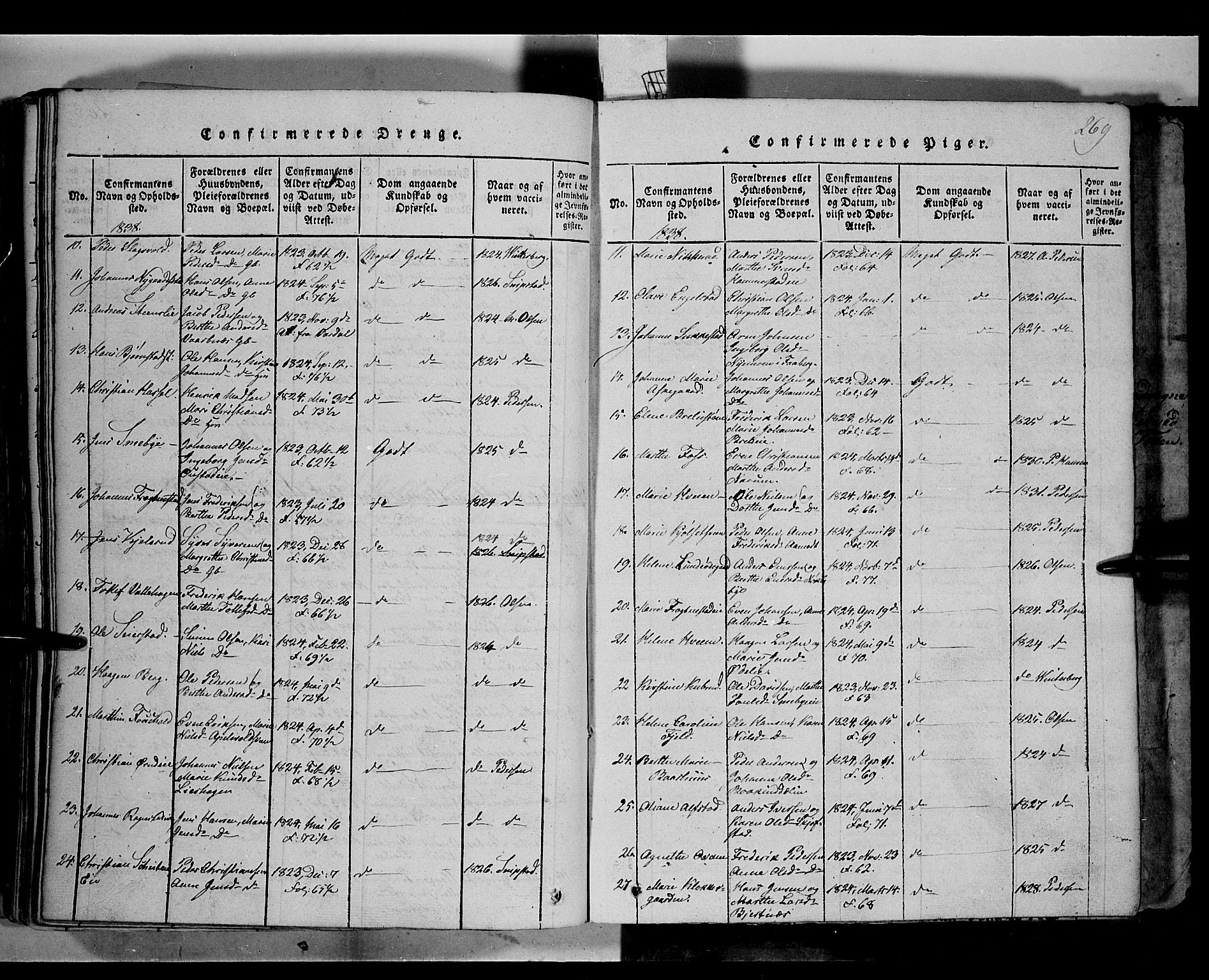Østre Toten prestekontor, SAH/PREST-104/H/Ha/Haa/L0001: Parish register (official) no. 1, 1828-1839, p. 269