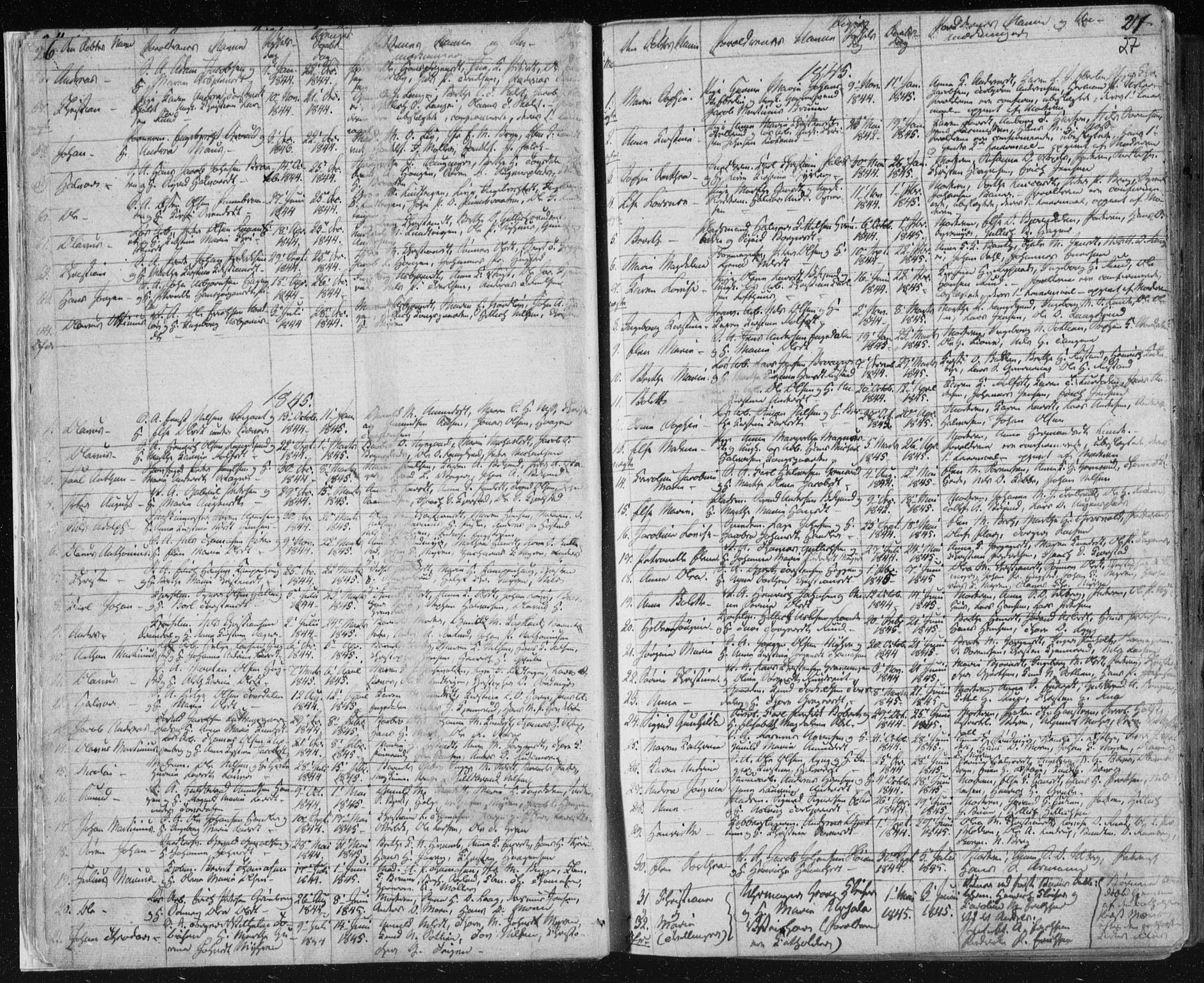 Kongsberg kirkebøker, SAKO/A-22/F/Fa/L0009: Parish register (official) no. I 9, 1839-1858, p. 26-27