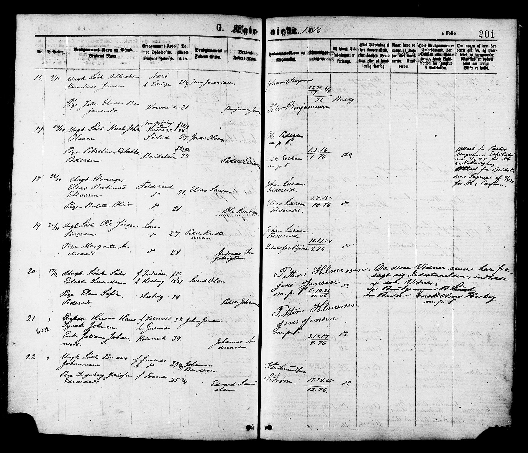 Ministerialprotokoller, klokkerbøker og fødselsregistre - Nord-Trøndelag, AV/SAT-A-1458/780/L0642: Parish register (official) no. 780A07 /1, 1874-1885, p. 201