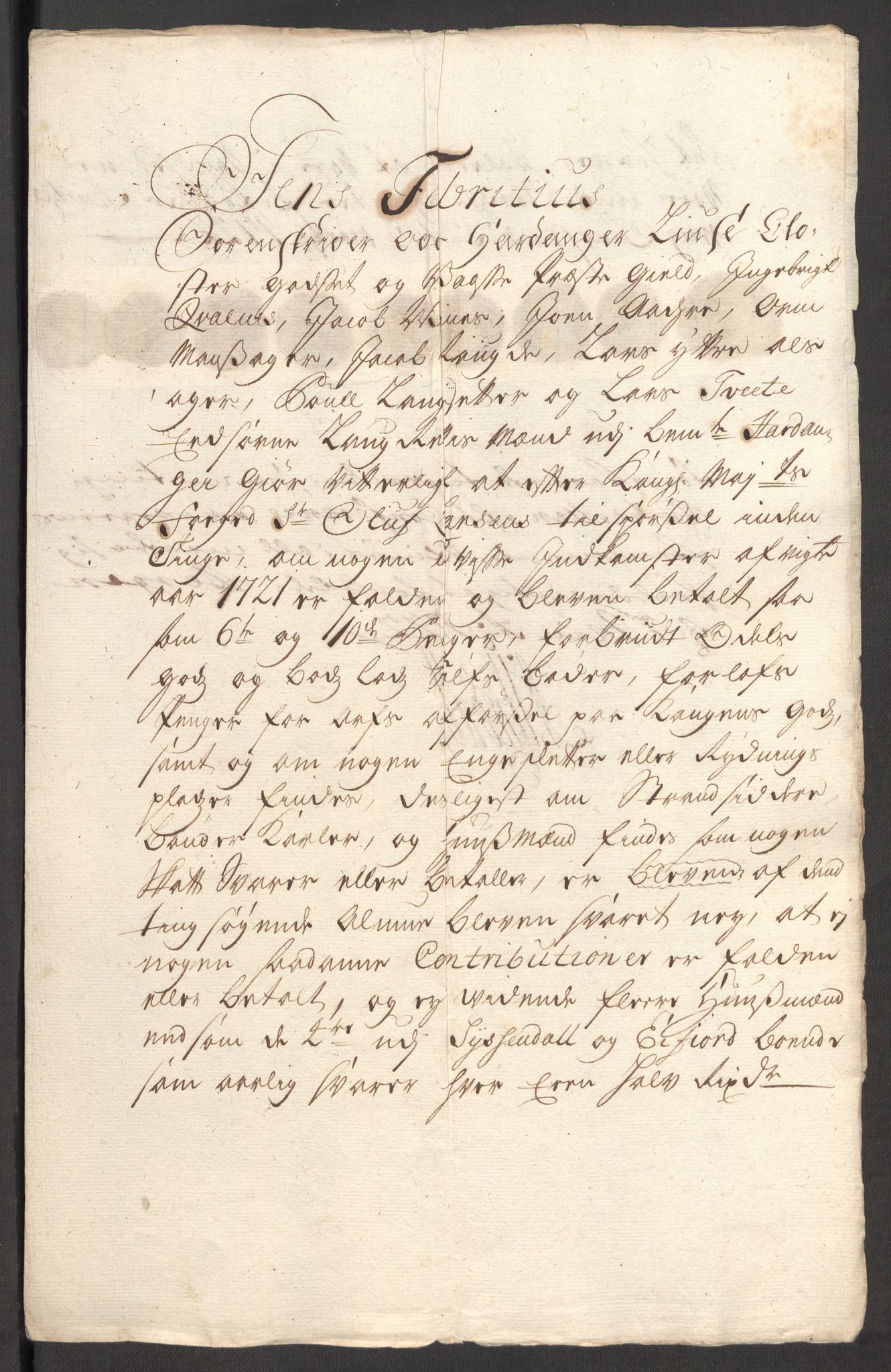 Rentekammeret inntil 1814, Reviderte regnskaper, Fogderegnskap, RA/EA-4092/R48/L3000: Fogderegnskap Sunnhordland og Hardanger, 1721, p. 192
