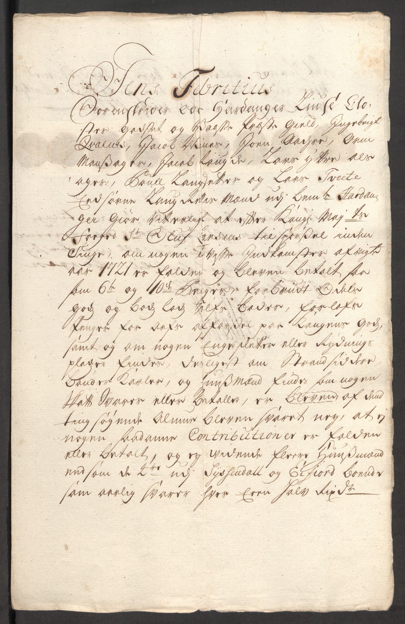 Rentekammeret inntil 1814, Reviderte regnskaper, Fogderegnskap, AV/RA-EA-4092/R48/L3000: Fogderegnskap Sunnhordland og Hardanger, 1721, p. 192