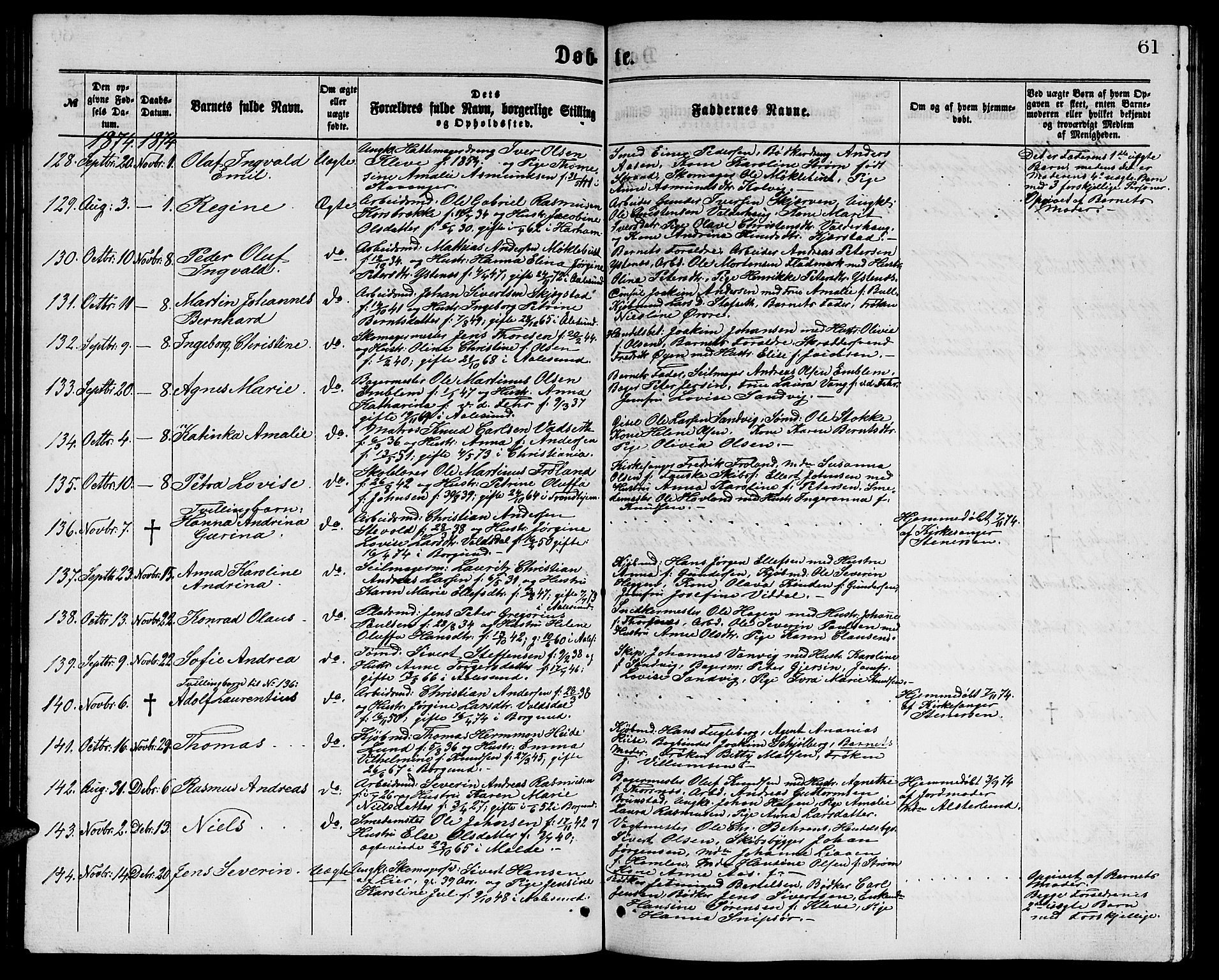 Ministerialprotokoller, klokkerbøker og fødselsregistre - Møre og Romsdal, AV/SAT-A-1454/529/L0465: Parish register (copy) no. 529C02, 1868-1877, p. 61