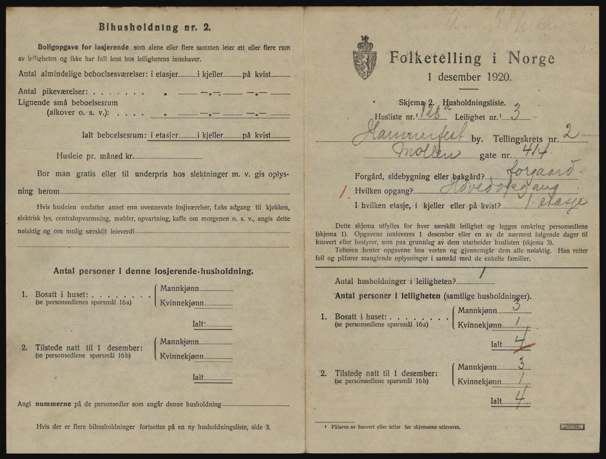 SATØ, 1920 census for Hammerfest, 1920, p. 2298