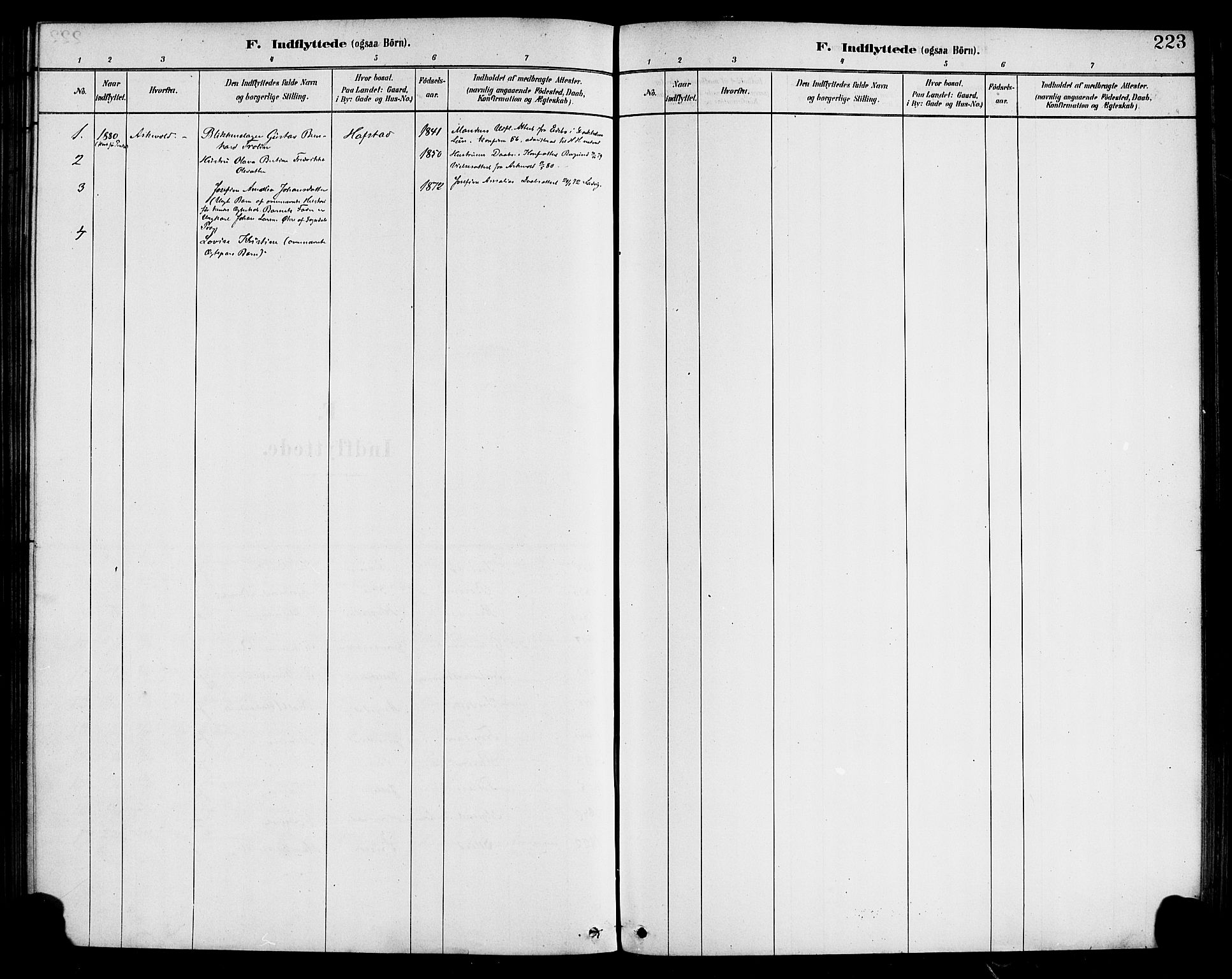 Førde sokneprestembete, SAB/A-79901/H/Haa/Haab/L0001: Parish register (official) no. B 1, 1880-1898, p. 223
