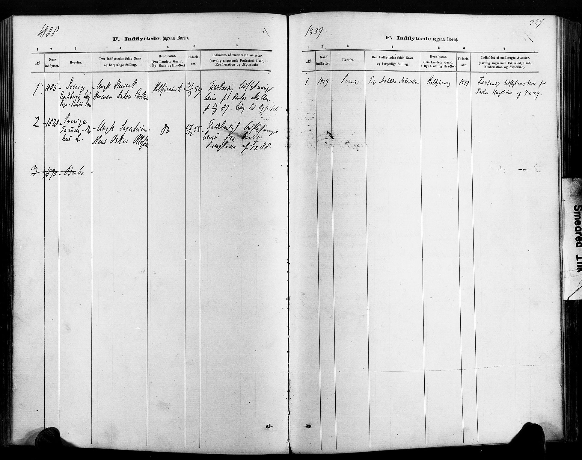 Hisøy sokneprestkontor, AV/SAK-1111-0020/F/Fa/L0003: Parish register (official) no. A 3, 1881-1894, p. 327