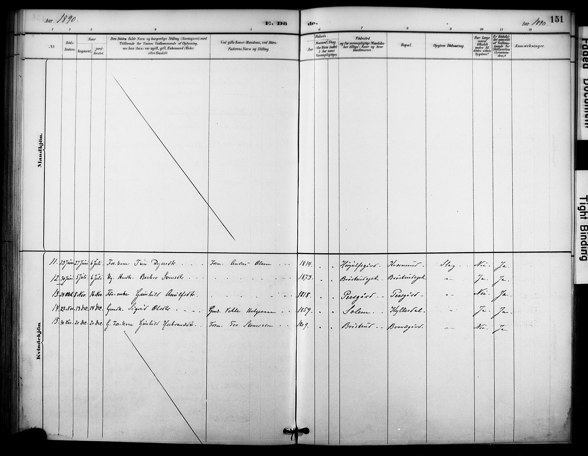 Nore kirkebøker, AV/SAKO-A-238/F/Fc/L0004: Parish register (official) no. III 4, 1885-1898, p. 151