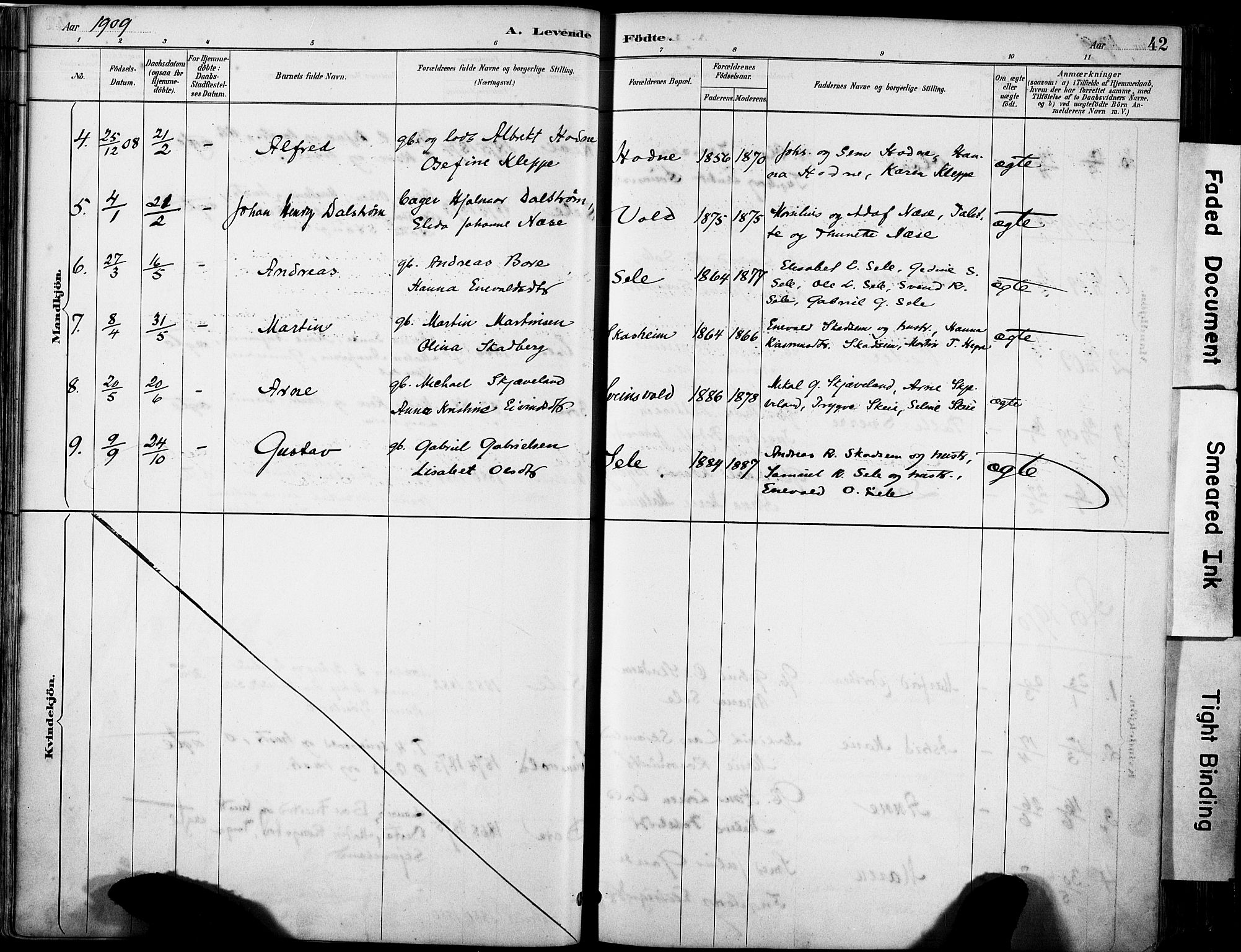 Klepp sokneprestkontor, SAST/A-101803/001/3/30BA/L0008: Parish register (official) no. A 9, 1886-1919, p. 42