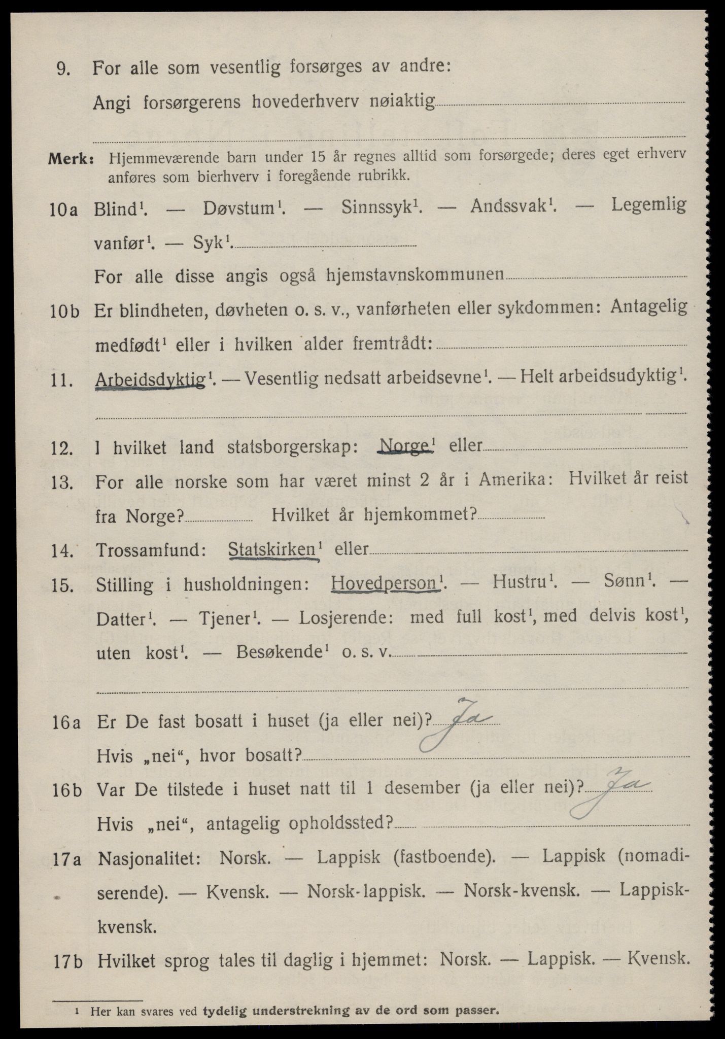 SAT, 1920 census for Hemne, 1920, p. 3521