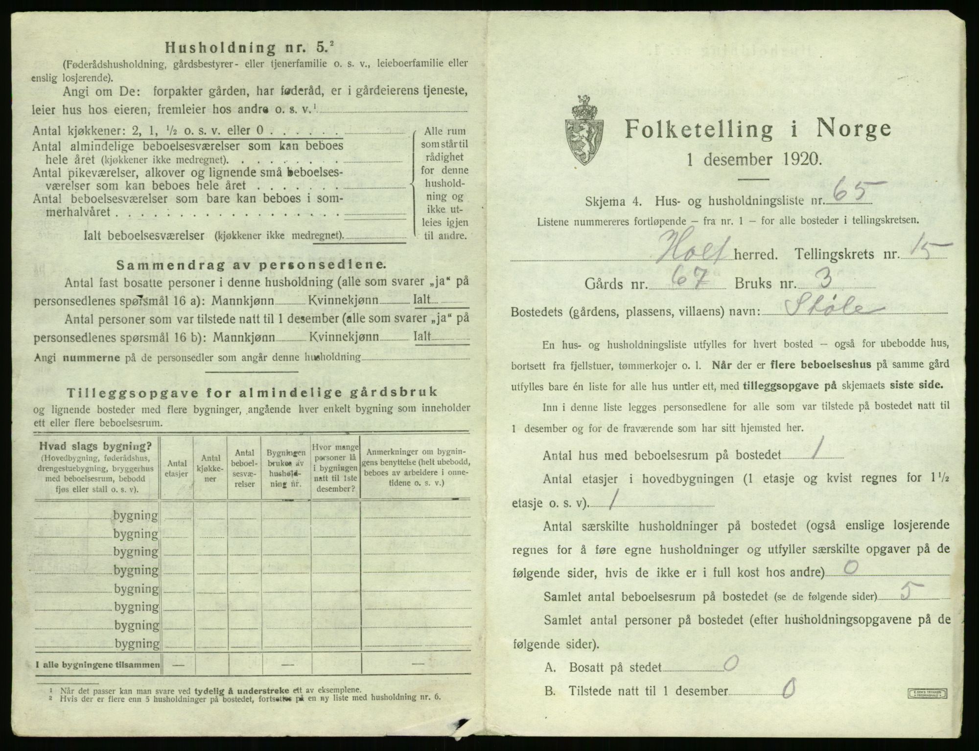 SAK, 1920 census for Holt, 1920, p. 1602