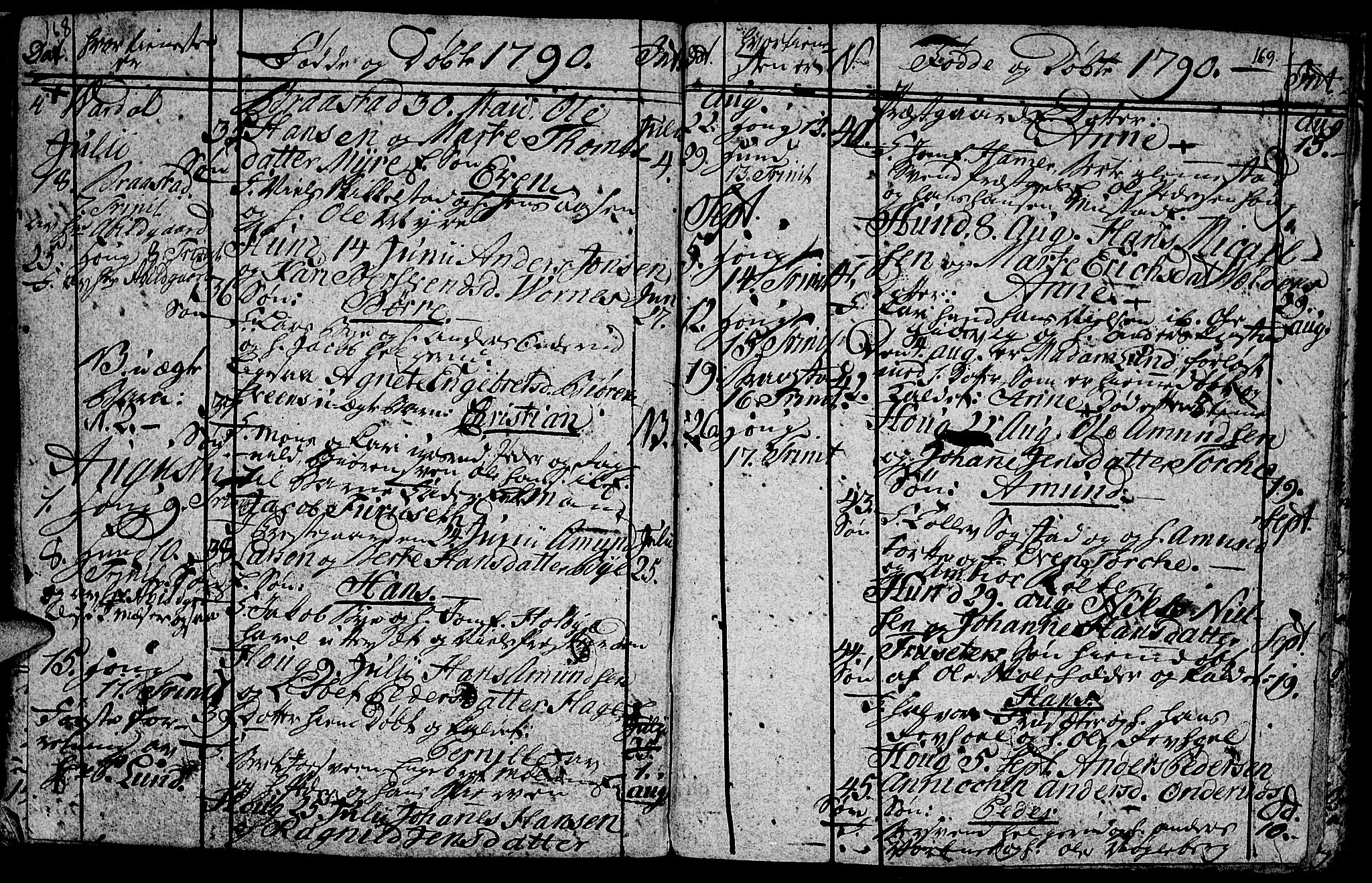 Vardal prestekontor, SAH/PREST-100/H/Ha/Hab/L0001: Parish register (copy) no. 1, 1771-1790, p. 168-169