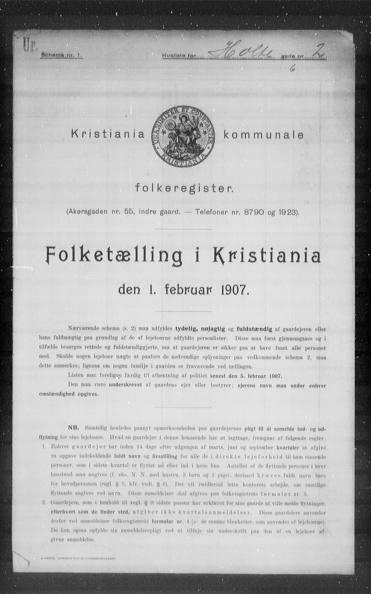 OBA, Municipal Census 1907 for Kristiania, 1907, p. 21107