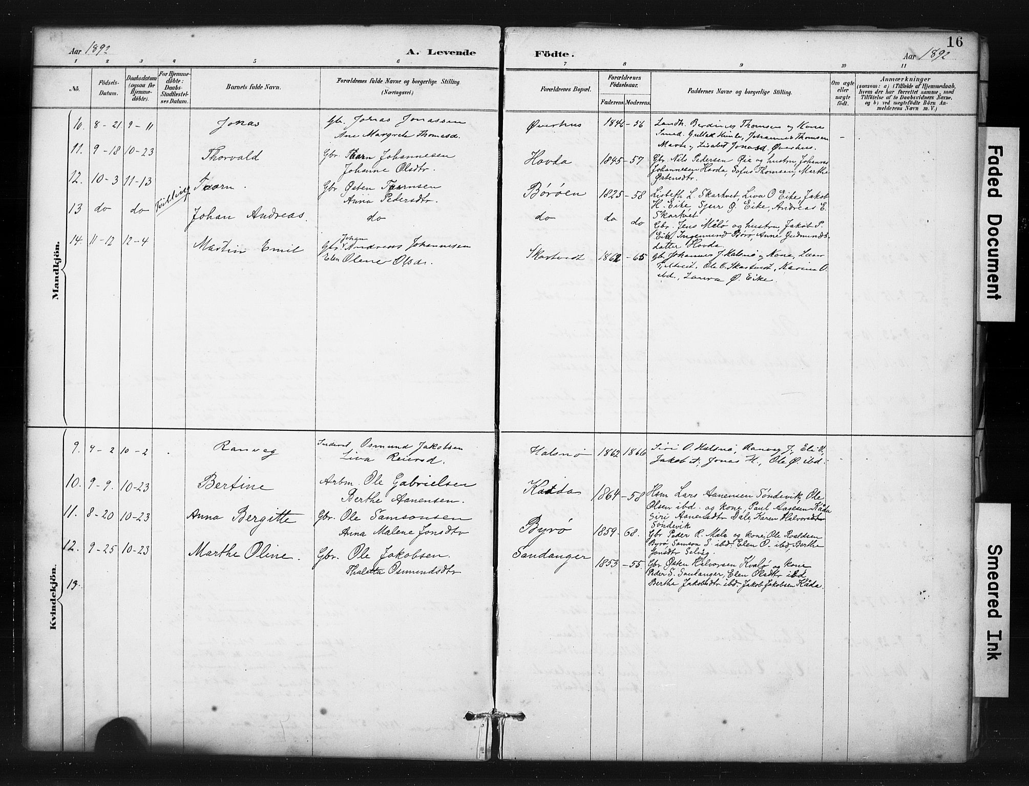Hjelmeland sokneprestkontor, SAST/A-101843/01/IV/L0015: Parish register (official) no. A 15, 1887-1910, p. 16