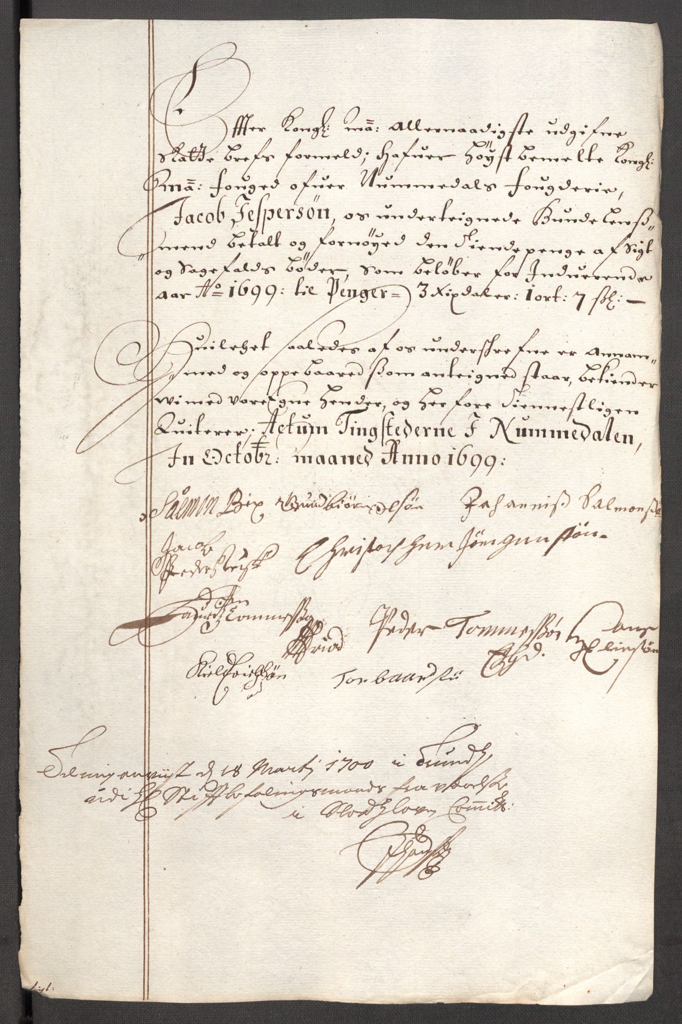 Rentekammeret inntil 1814, Reviderte regnskaper, Fogderegnskap, AV/RA-EA-4092/R64/L4426: Fogderegnskap Namdal, 1699-1700, p. 180