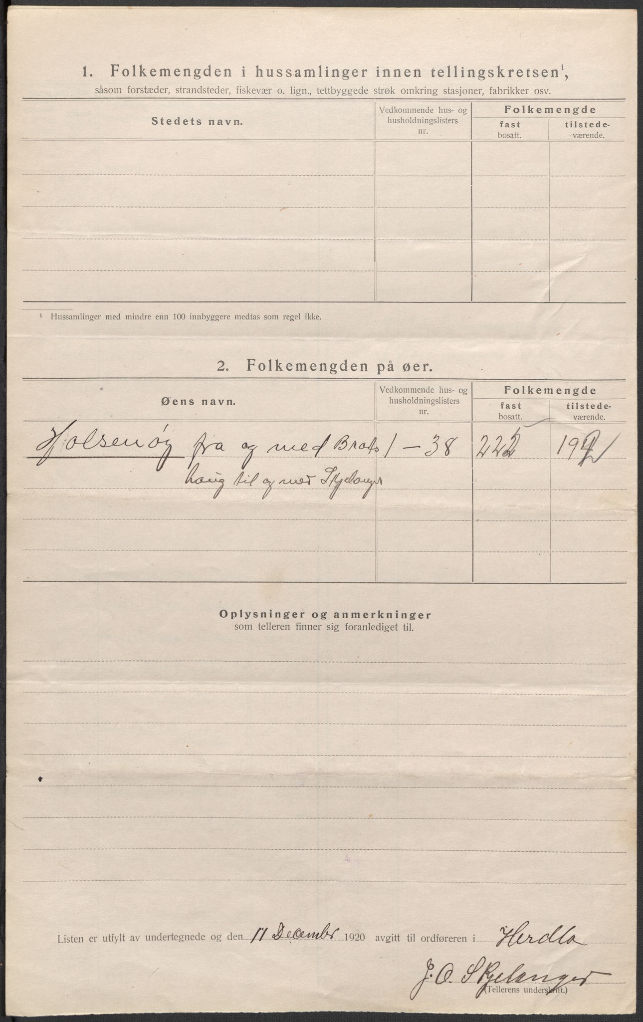 SAB, 1920 census for Herdla, 1920, p. 14