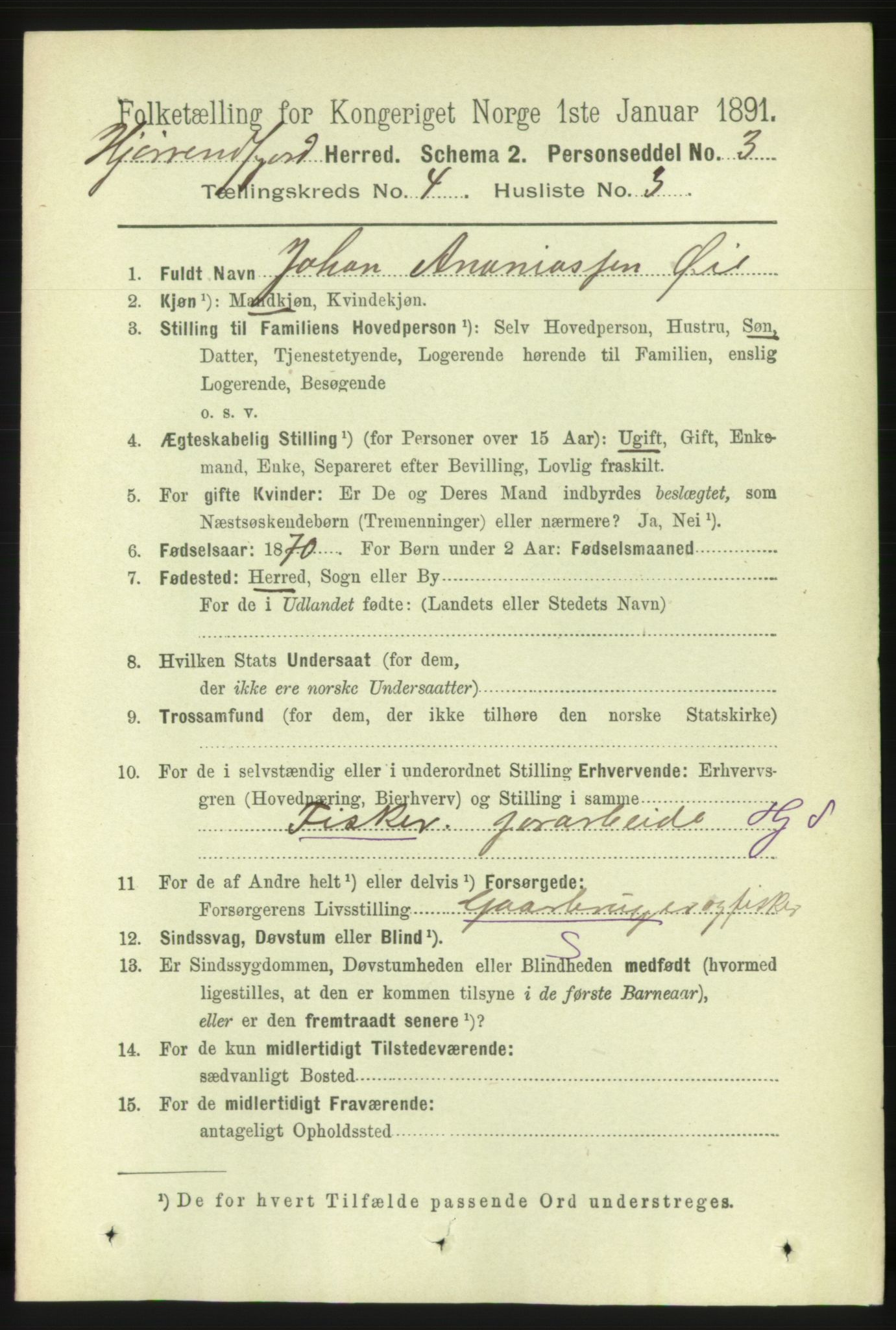 RA, 1891 census for 1522 Hjørundfjord, 1891, p. 688